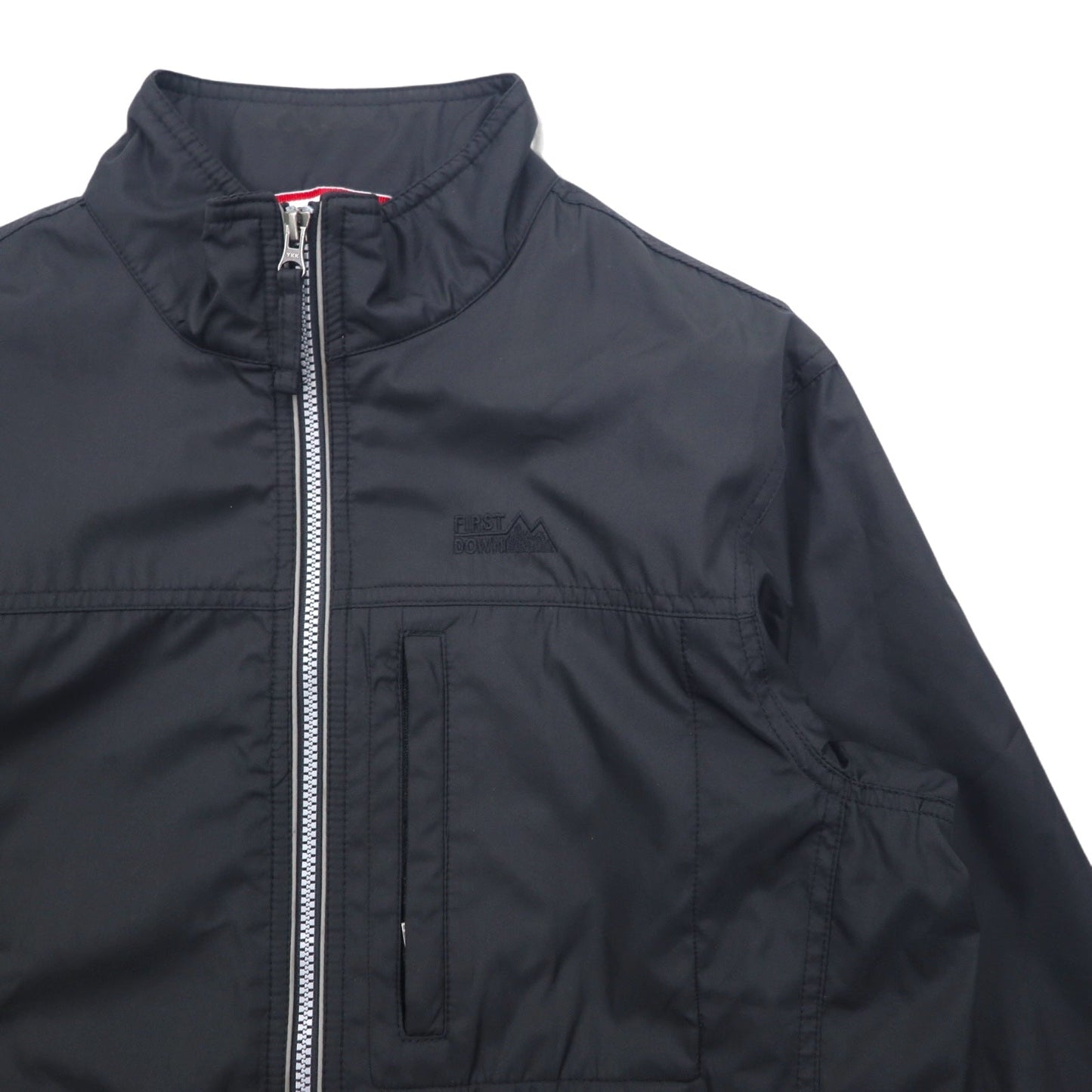 FIRST DOWN Nylon Jacket, Size M, Black, Polyester, Fleece Lining, Drawcord