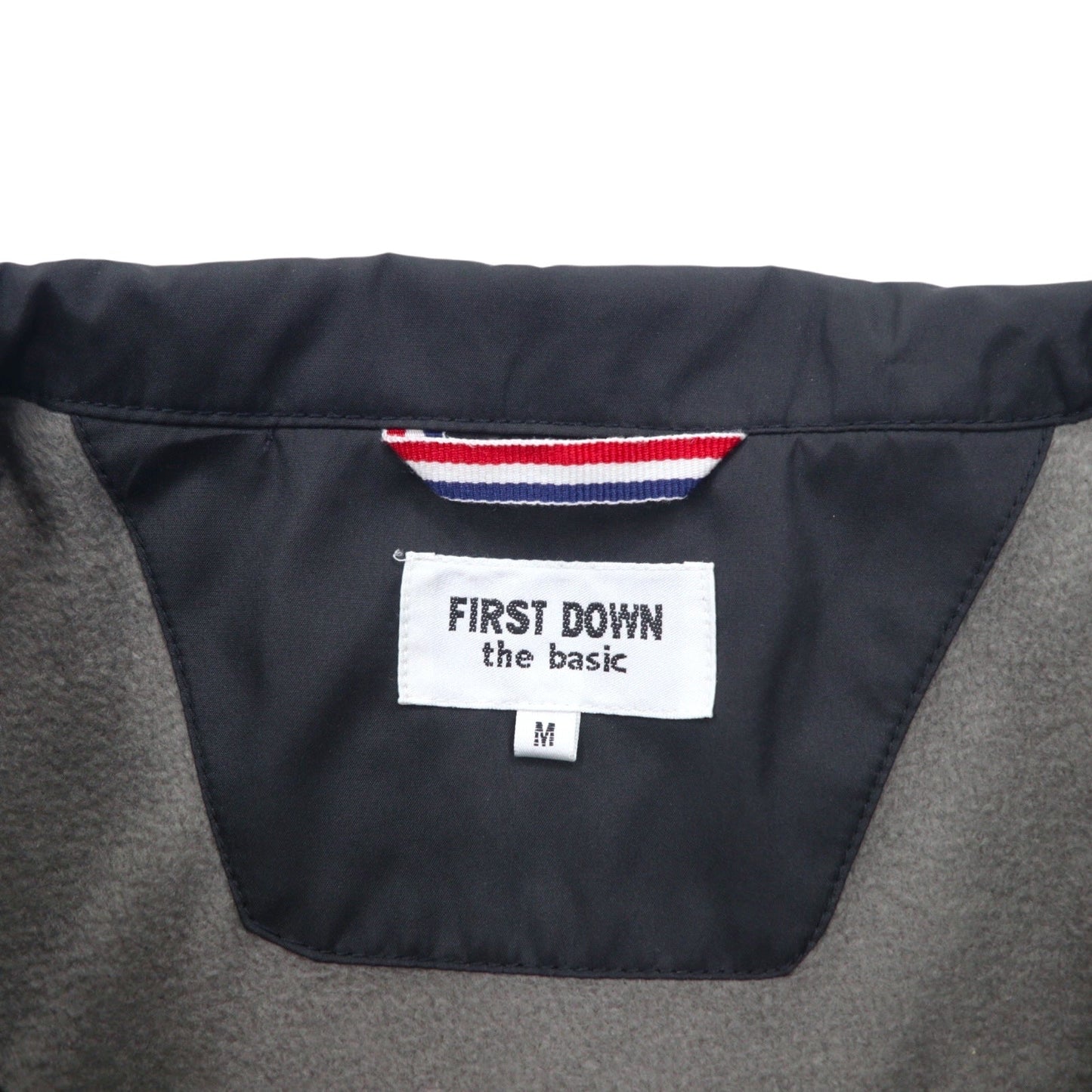 FIRST DOWN Nylon Jacket, Size M, Black, Polyester, Fleece Lining, Drawcord