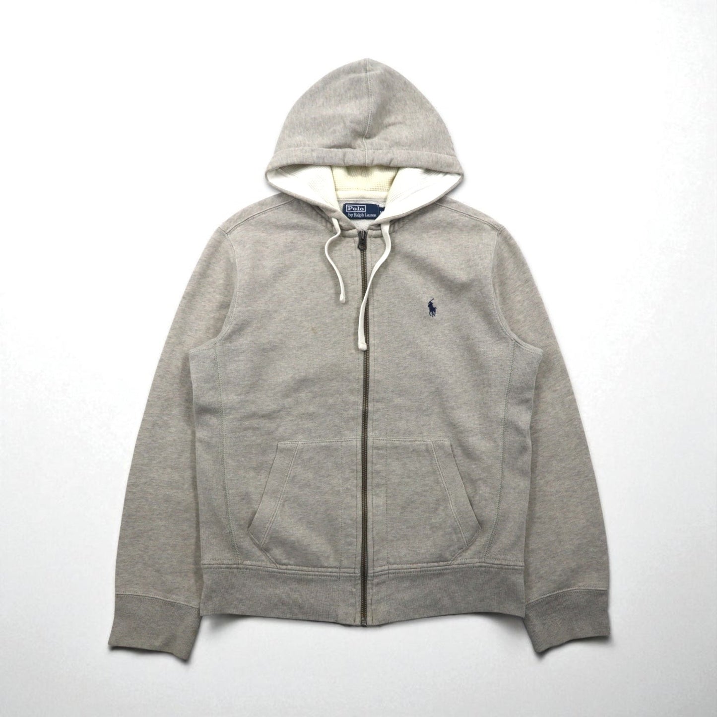 Ralph Lauren 90年代 リバースウィーブ ヘビーウェイト ジップパーカー M グレー スモールポニー刺繡