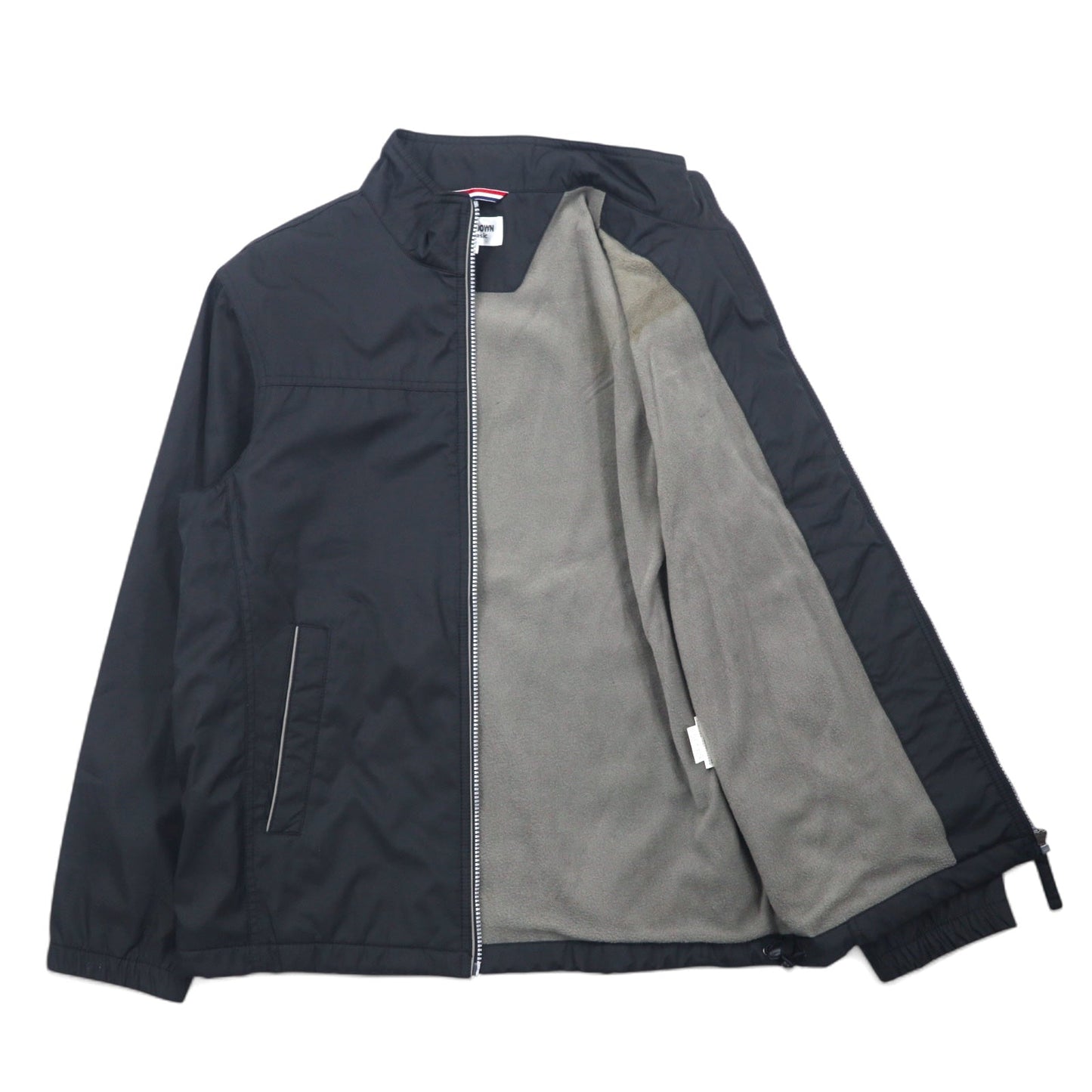 FIRST DOWN Nylon Jacket, Size M, Black, Polyester, Fleece Lining, Drawcord