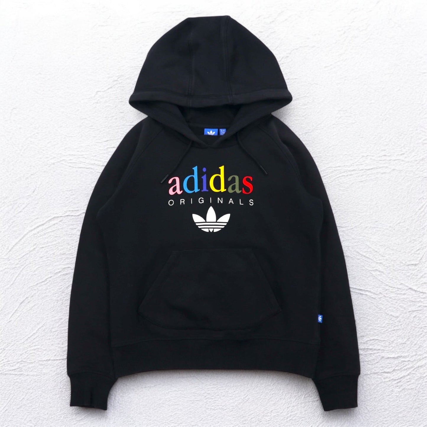 adidas Originals Trefoil Logo Print Hoodie, Size XL, Black, Fleece-Lined, AY6630
