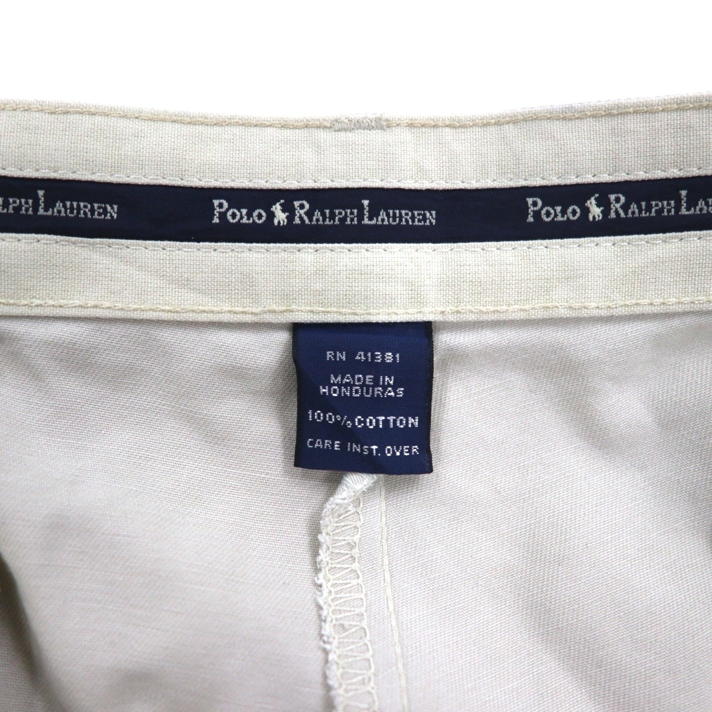 POLO RALPH LAUREN 90s Polo Chino Pants, Double-Tuck Wide Leg, Size M, Beige, Cotton