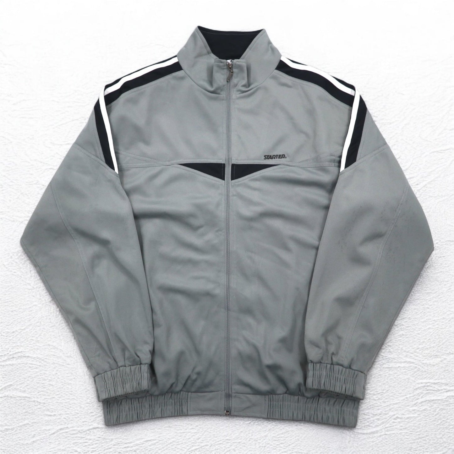 STARTER 90年代 トラックジャケット ジャージ XL グレー サイドライン スタンドカラー ハイネック