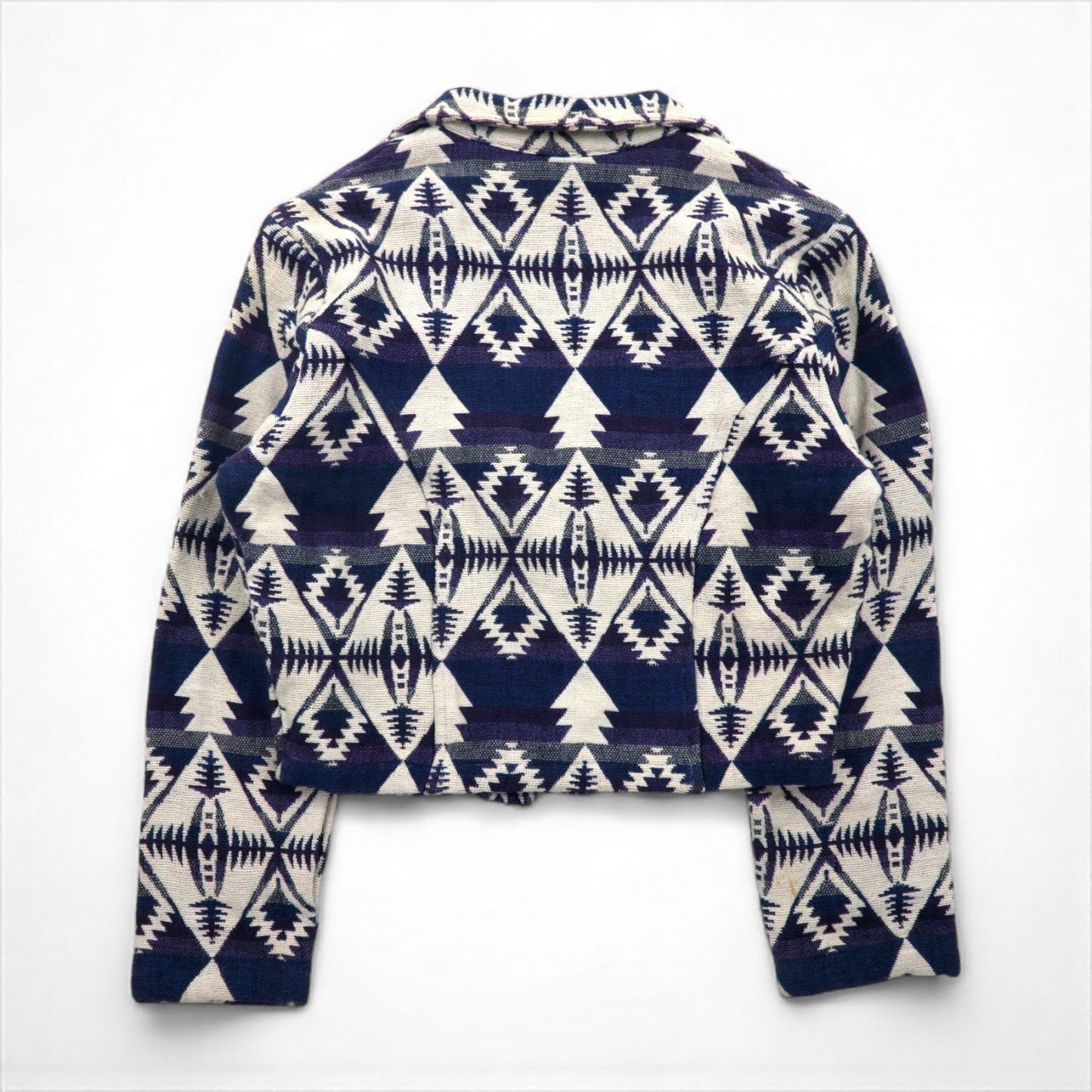 90s Vintage Jacquard Blazer 90年代 チマヨ柄 ジャガードジャケット S コンチョボタン ネイティブ柄 短丈 Southwest Canyon