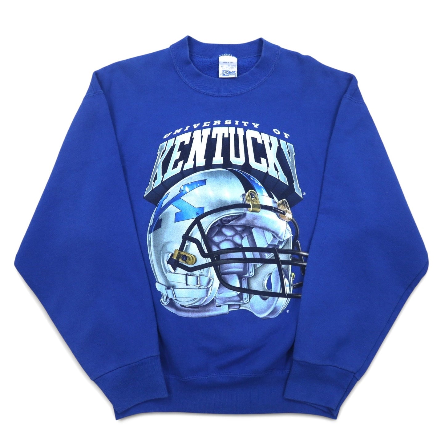 Made in USA, 90s Salem Sportswear Print Sweatshirt, Medium, Blue, Kentucky, Fleece-Lined