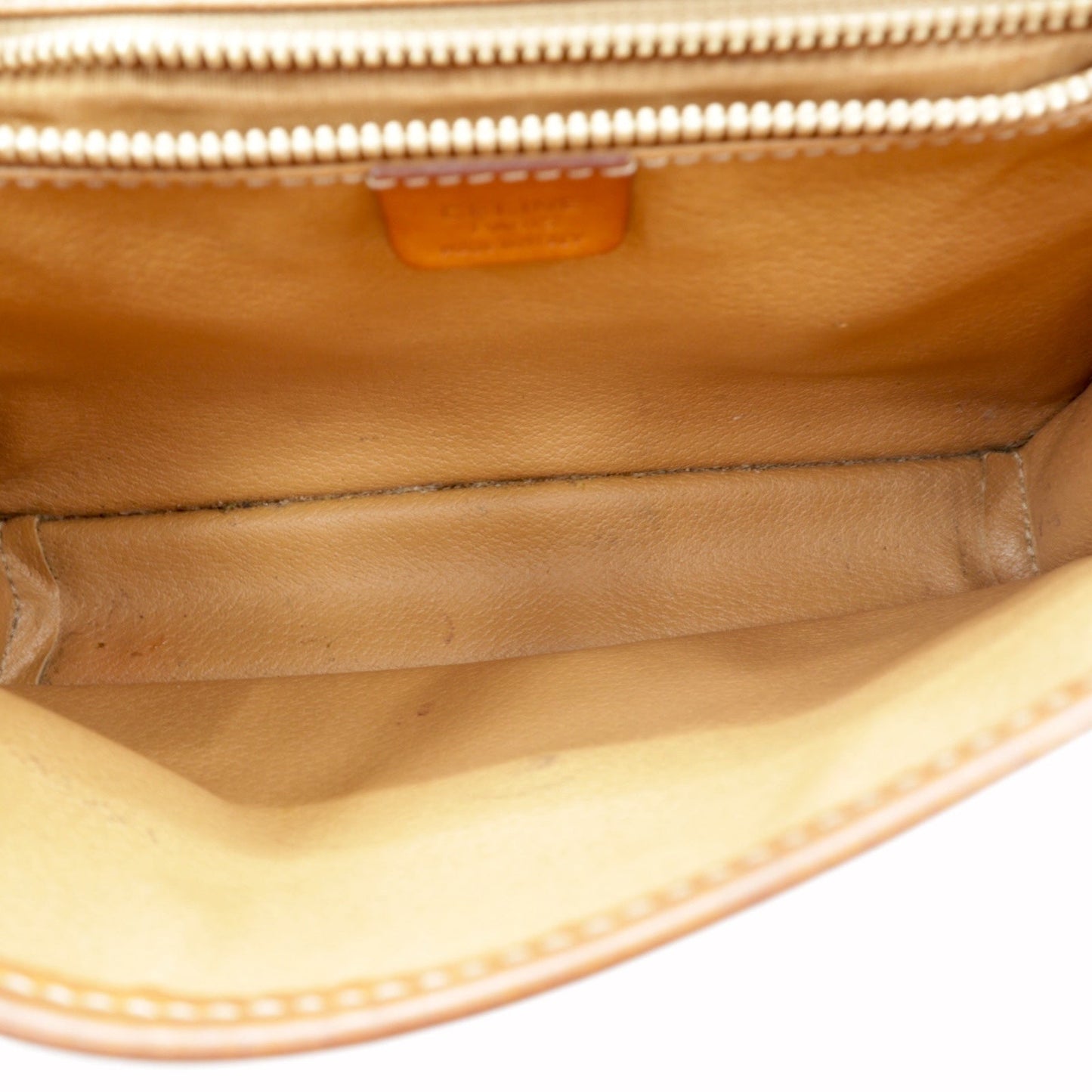 CELINE Shoulder Bag, Brown Leather, Macadam Pattern, Old M90, Made in Italy