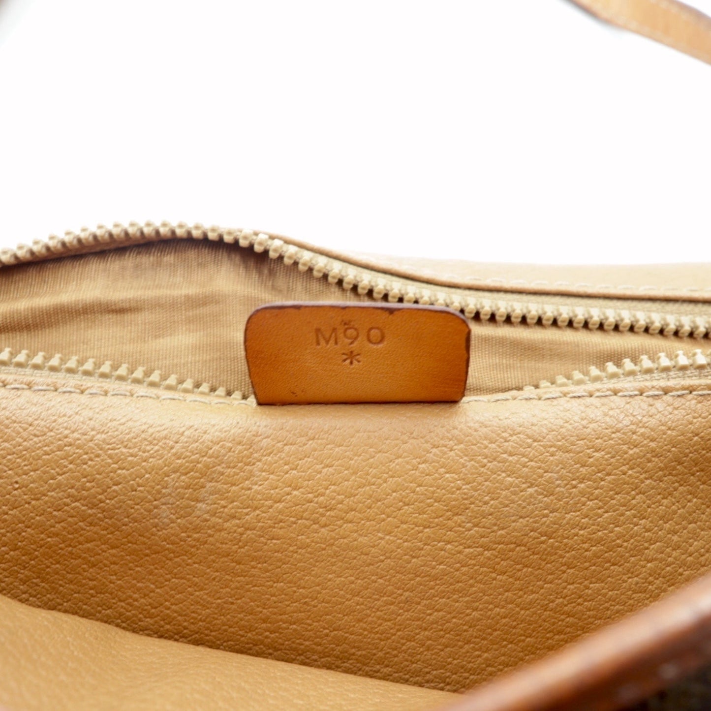 CELINE Shoulder Bag, Brown Leather, Macadam Pattern, Old M90, Made in Italy