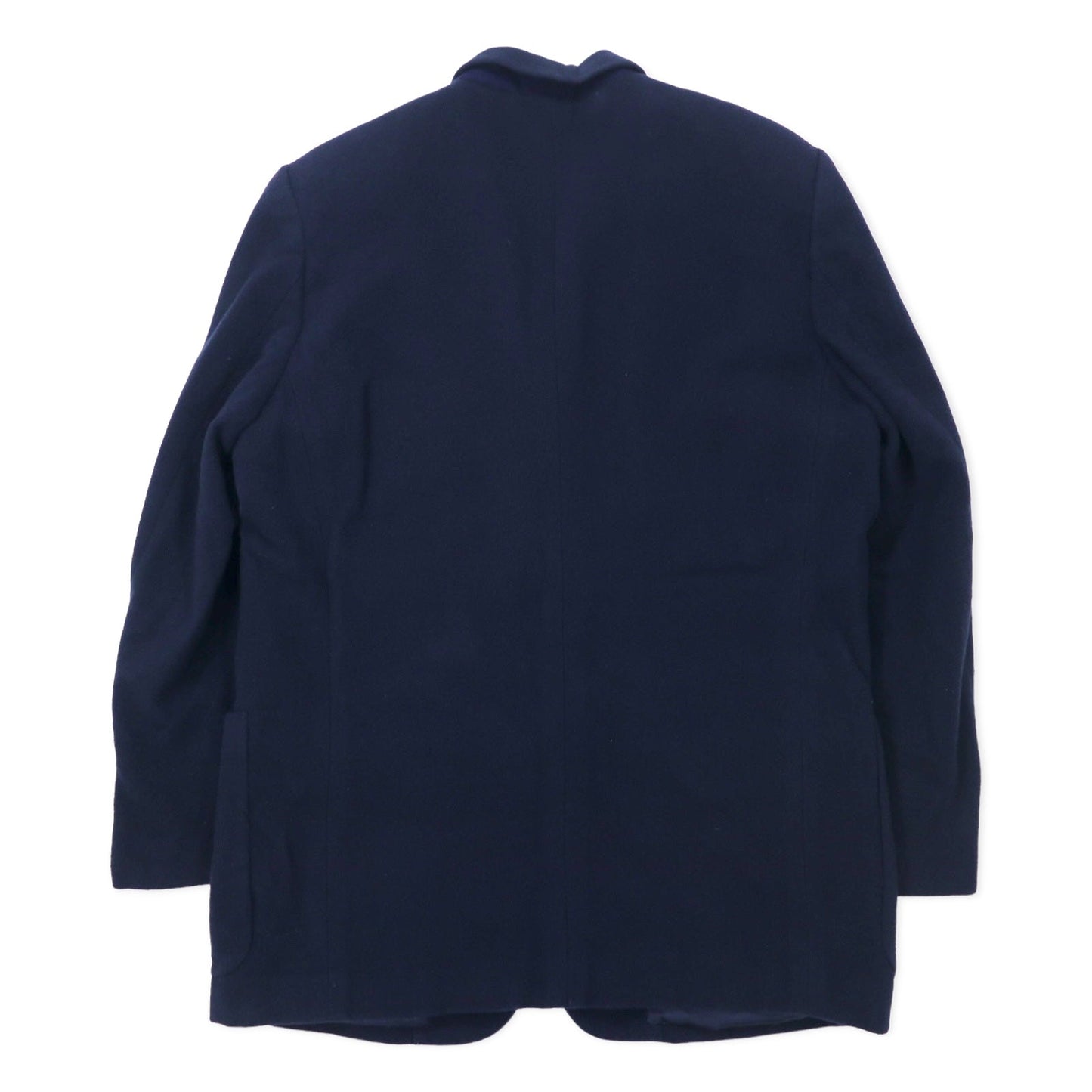Christian Dior MONSIEUR Vintage 2B Tailored Jacket, Size L, Navy Lambswool, Single Logo Embroidery, Made in Japan