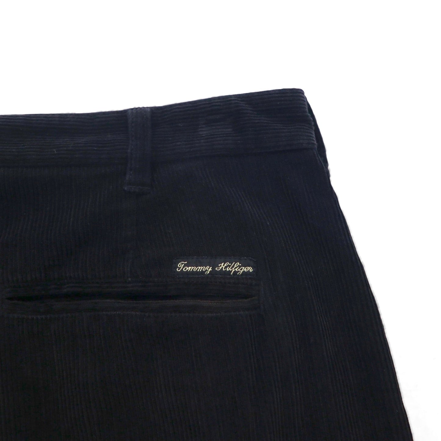 TOMMY HILFIGER 90年代 2タック ワイド コーデュロイ チノパンツ L ブラック