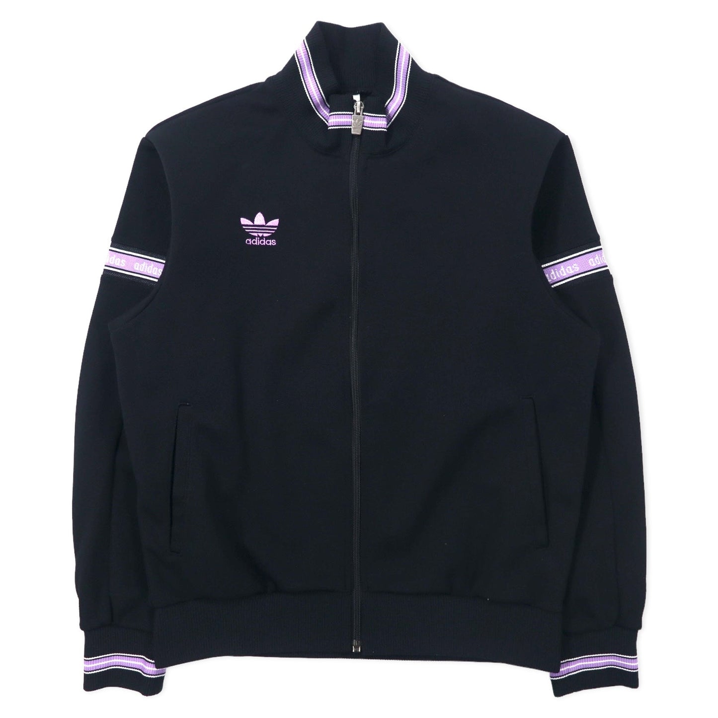 adidas 90s Descente Track Jacket, Size M, Black, Polyester, Trefoil Logo, Made in Japan