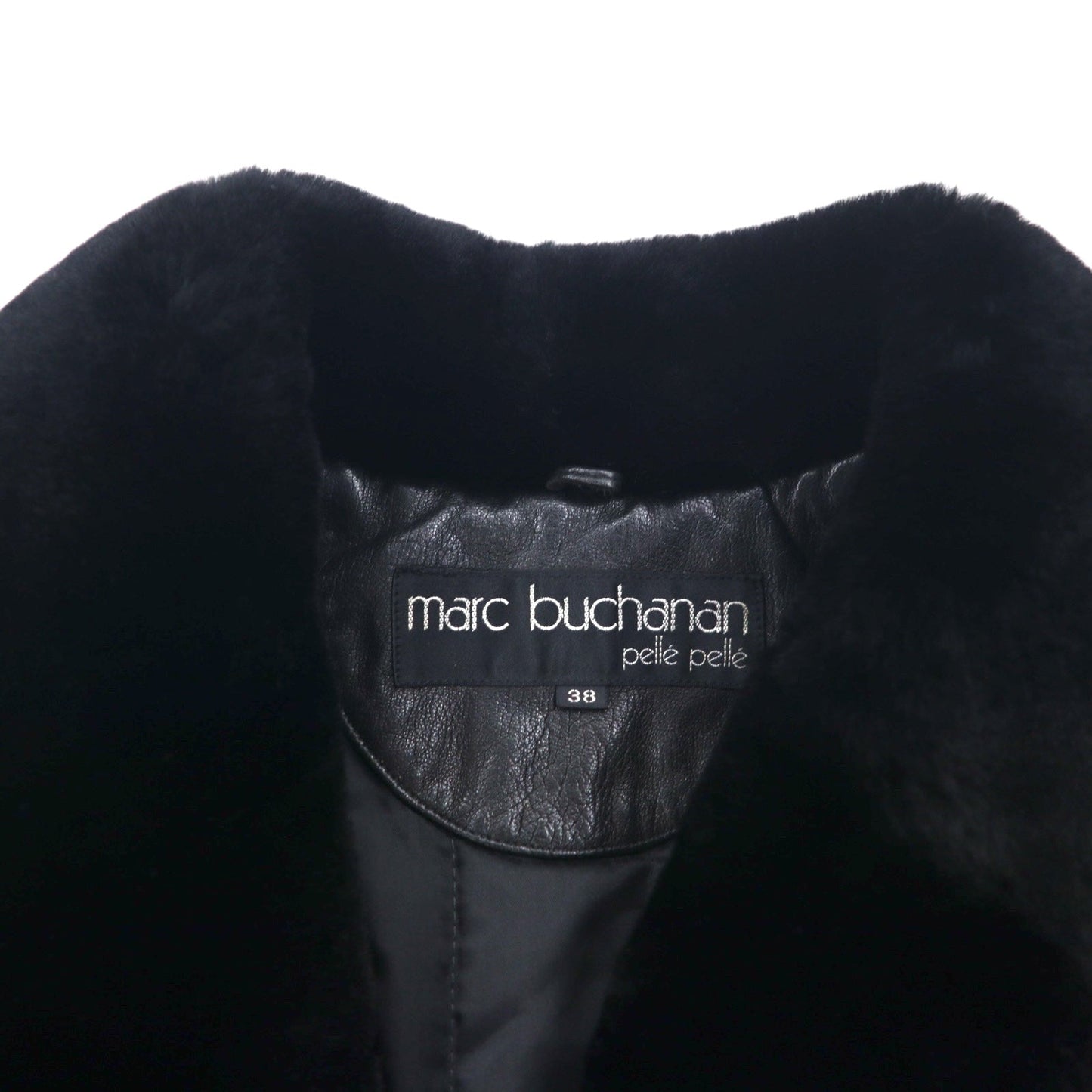 90s Pelle Pelle Marc Buchanan Pelle Pelle Leather Shawl Collar Gangster Coat, Size M, Black, Cowhide, Fur Collar, Epaulettes, Belt Included