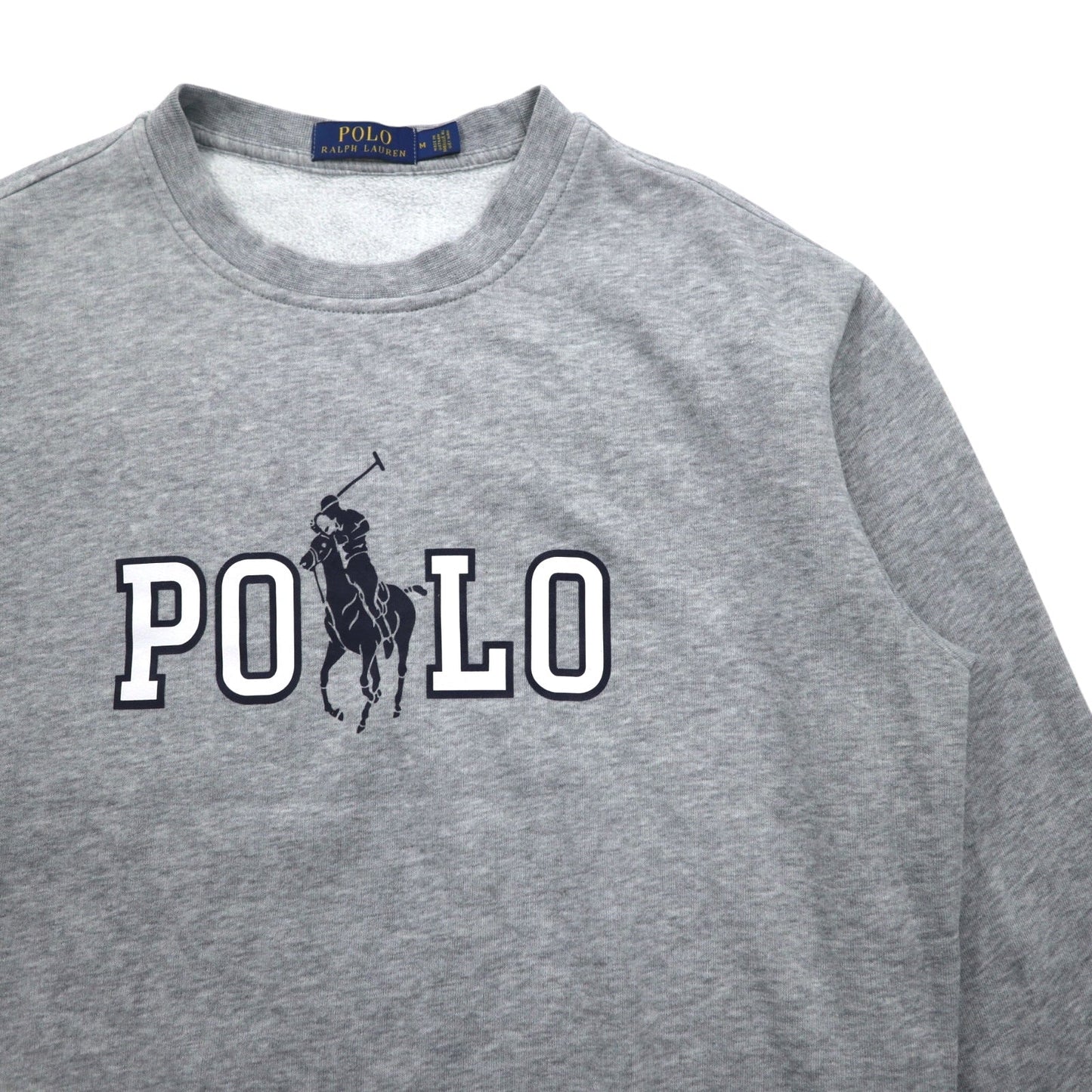 POLO RALPH LAUREN ビッグポニー ロゴプリント スウェット M グレー コットン