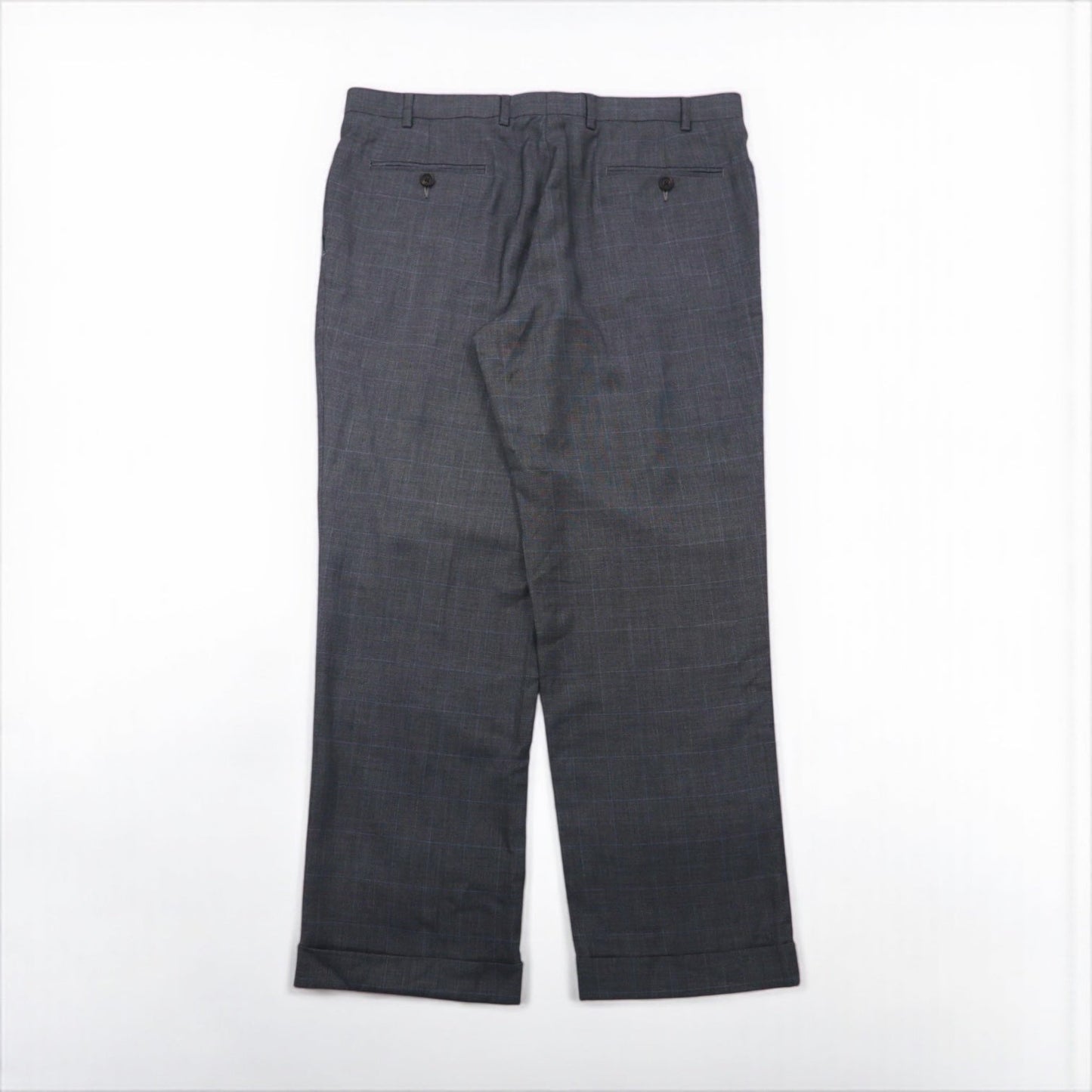 Ralph Lauren 90年代 2タック ワイド スラックス パンツ L グレー チェック ウォッシャブル プリーツ