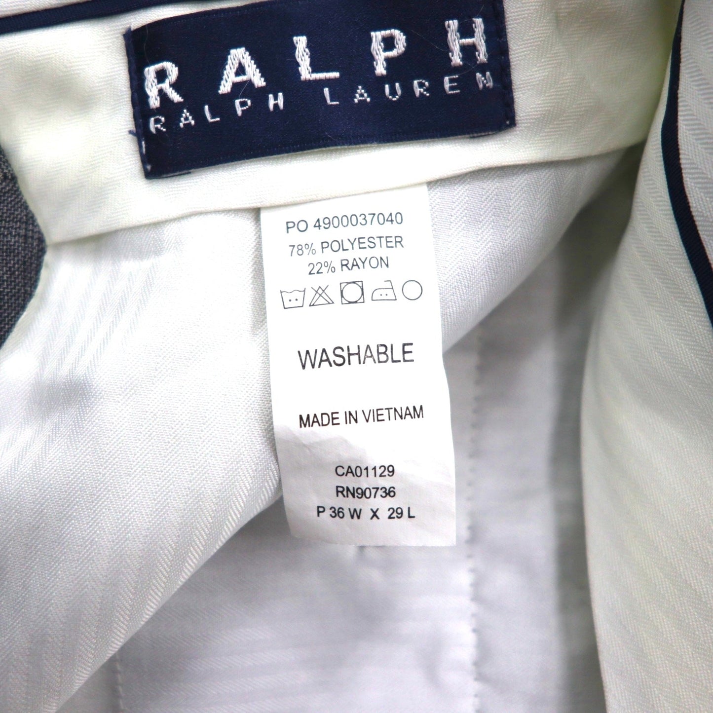 Ralph Lauren 90年代 2タック ワイド スラックス パンツ L グレー チェック ウォッシャブル プリーツ