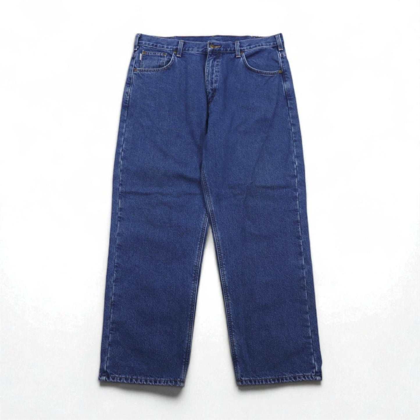 Carhartt Relaxed Fit Denim Pants with Flannel Lining, Size XL, Indigo and Blue Check Lining, B172 DST, Made in Mexico