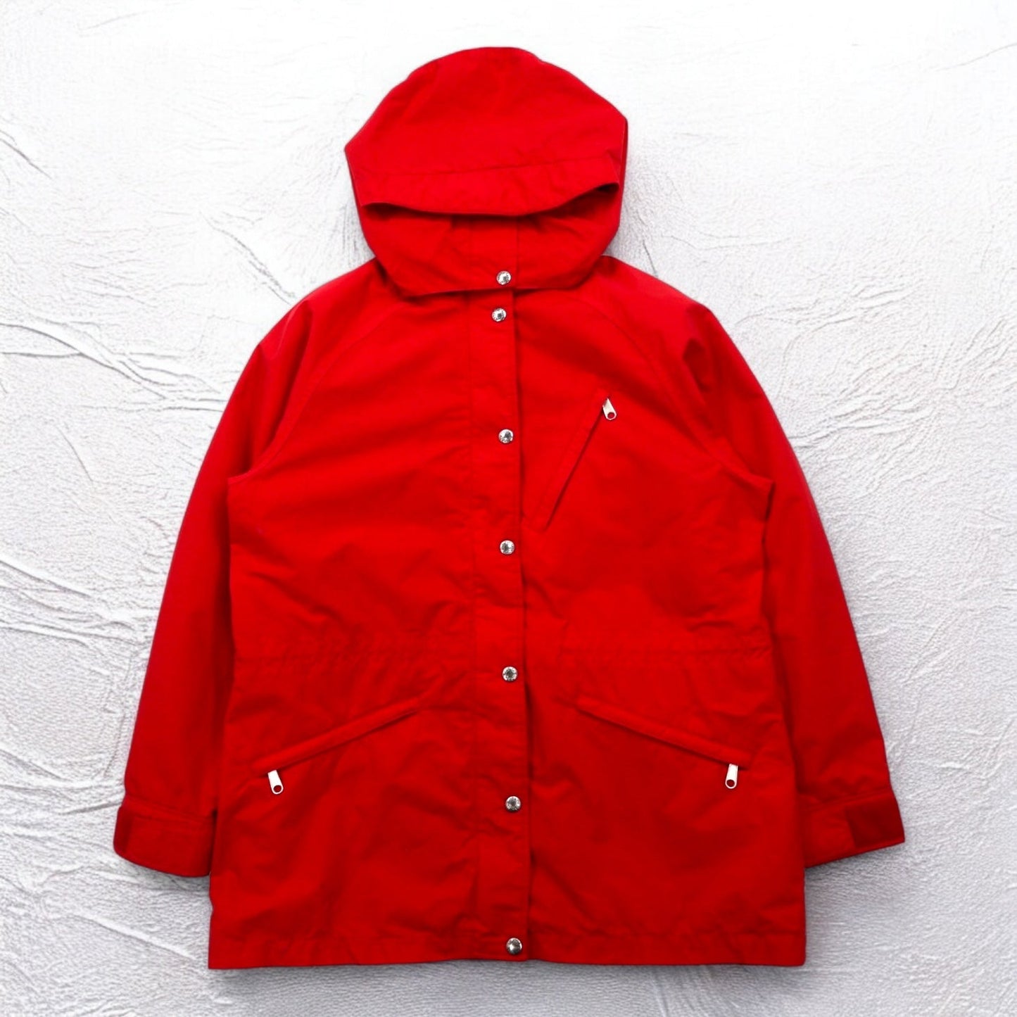 THE NORTH FACE 90s USA Made GORE-TEX Mountain Parka, Size L, Red, Waterproof, Drawcord, Detachable Hood, Red Tag