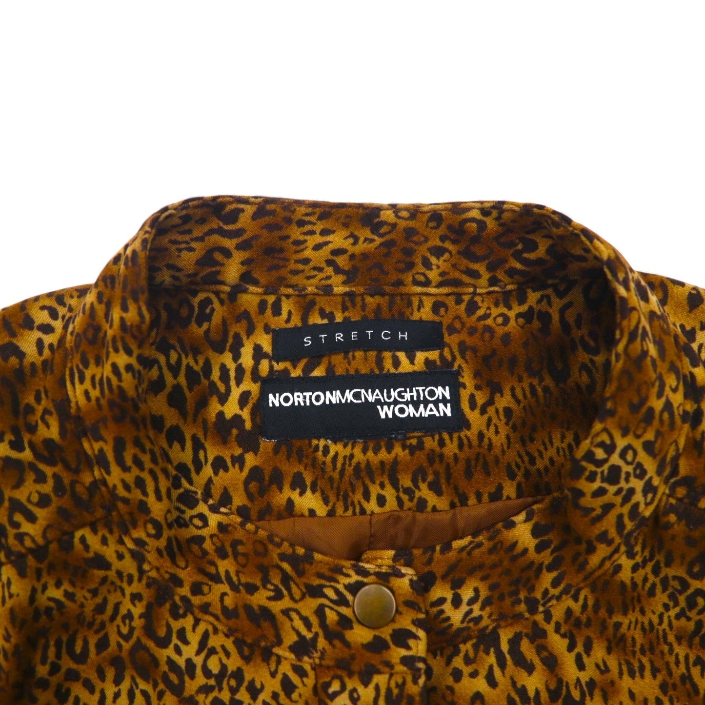 Vintage Leopard Jacket レオパード ジップアップ ブルゾン XL ストレッチ Norton McNaughton