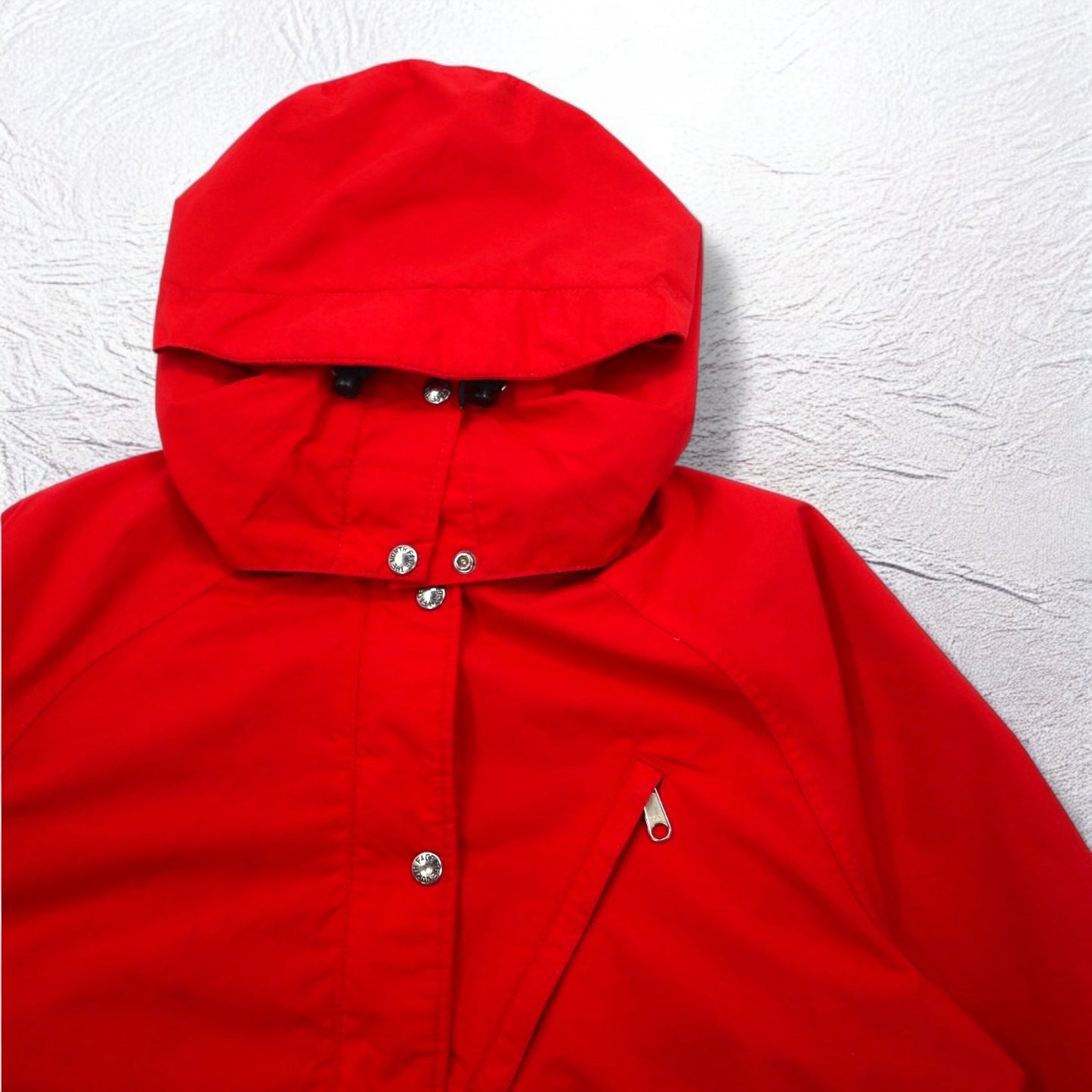 THE NORTH FACE 90s USA Made GORE-TEX Mountain Parka, Size L, Red, Waterproof, Drawcord, Detachable Hood, Red Tag