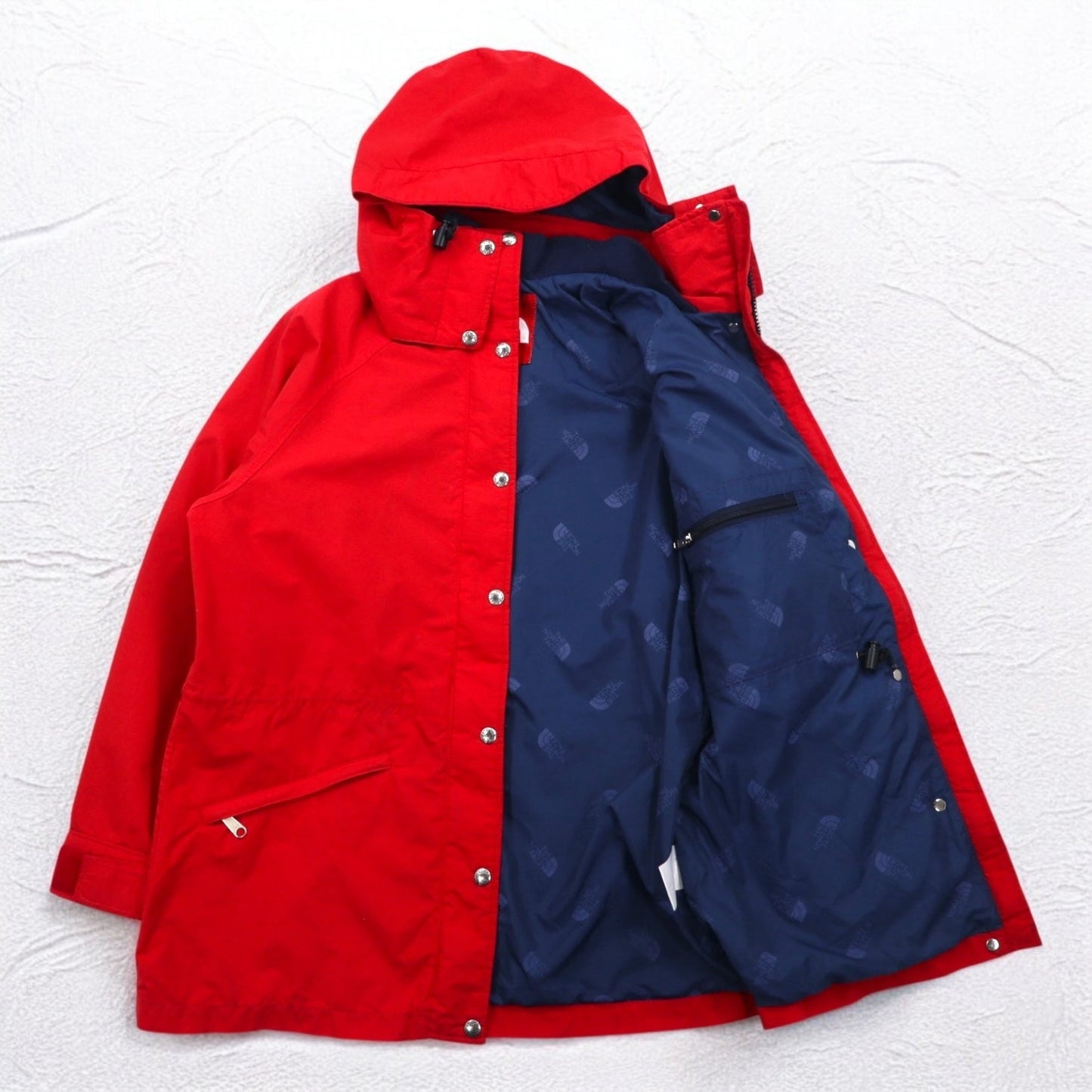 THE NORTH FACE 90s USA Made GORE-TEX Mountain Parka, Size L, Red, Waterproof, Drawcord, Detachable Hood, Red Tag