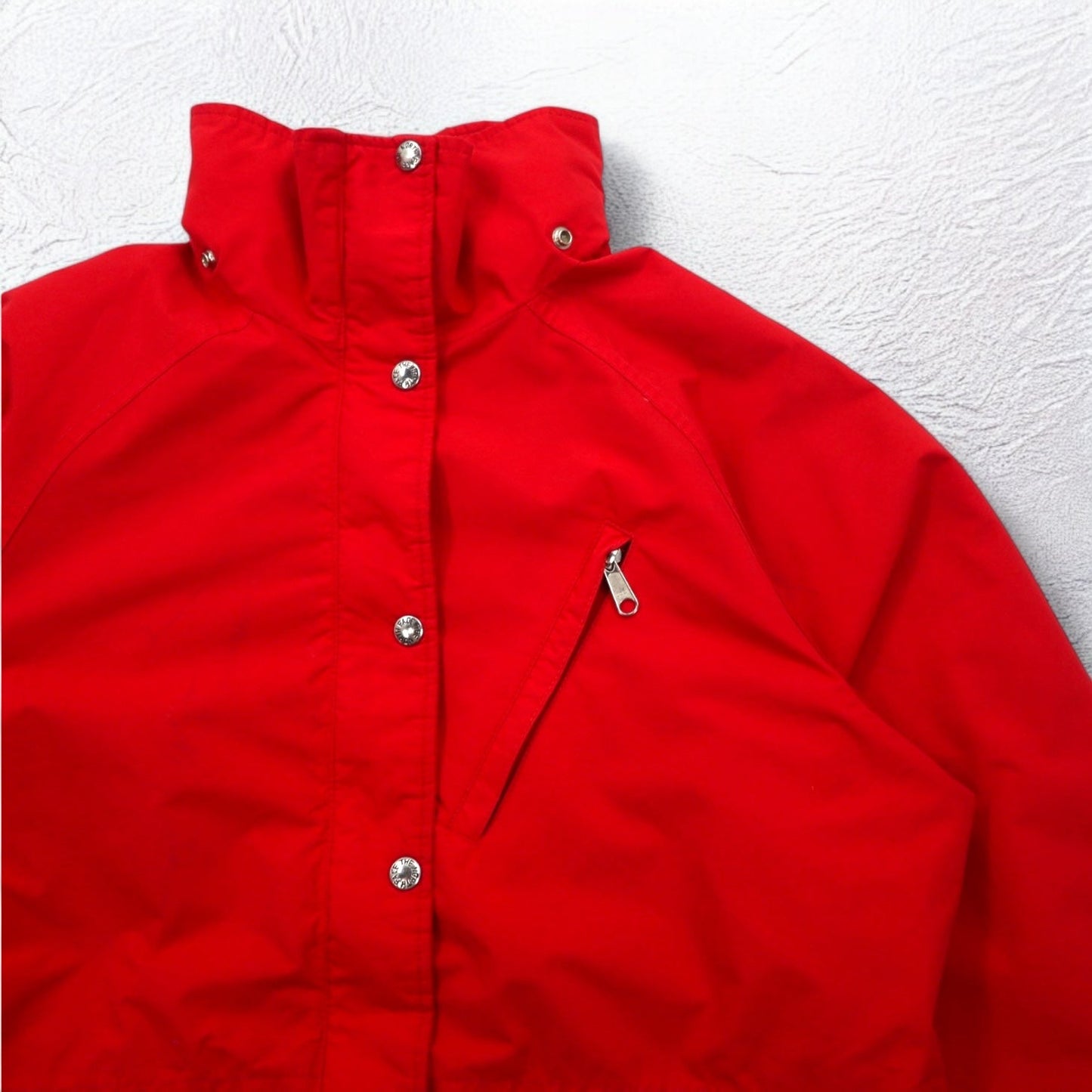 THE NORTH FACE 90s USA Made GORE-TEX Mountain Parka, Size L, Red, Waterproof, Drawcord, Detachable Hood, Red Tag