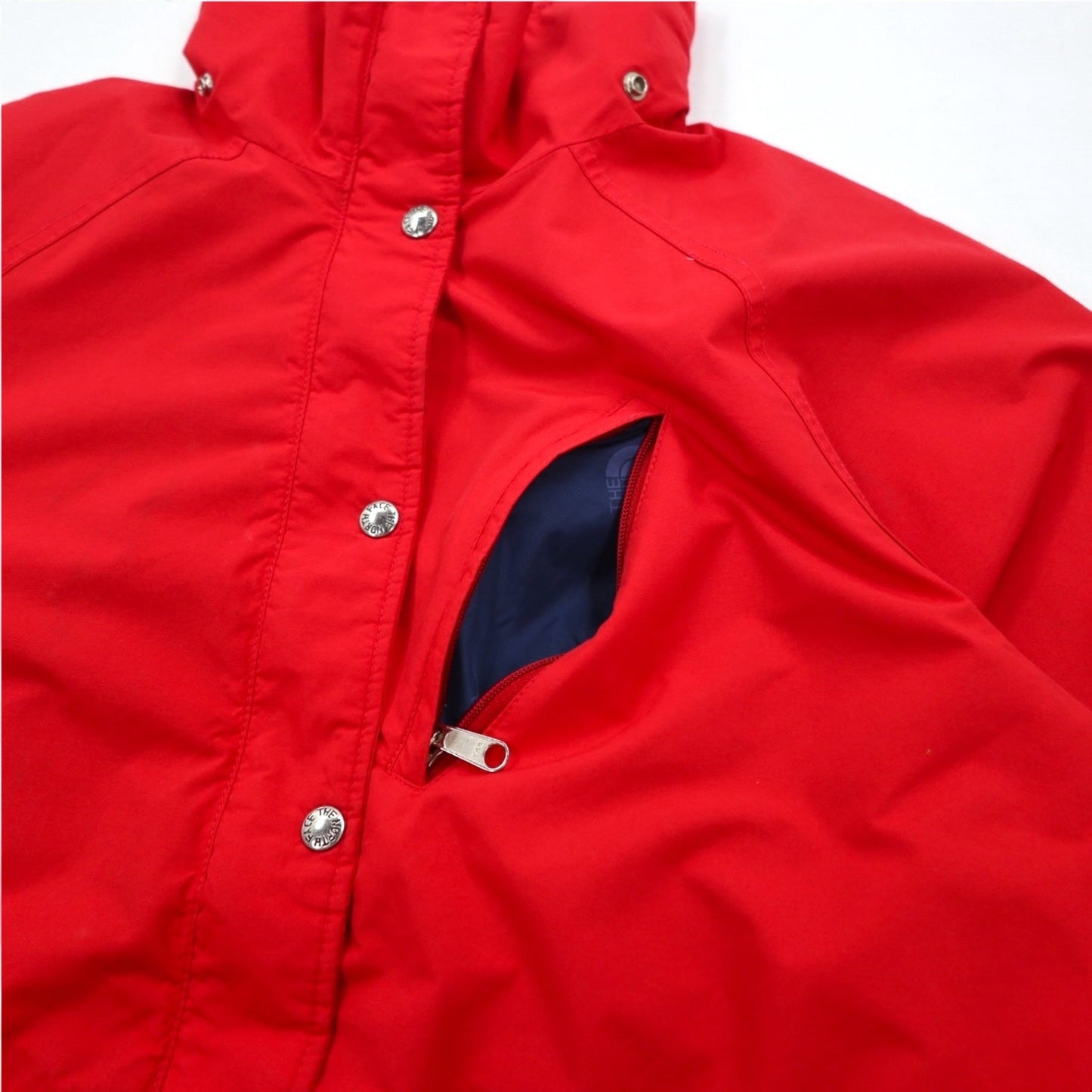 THE NORTH FACE 90s USA Made GORE-TEX Mountain Parka, Size L, Red, Waterproof, Drawcord, Detachable Hood, Red Tag
