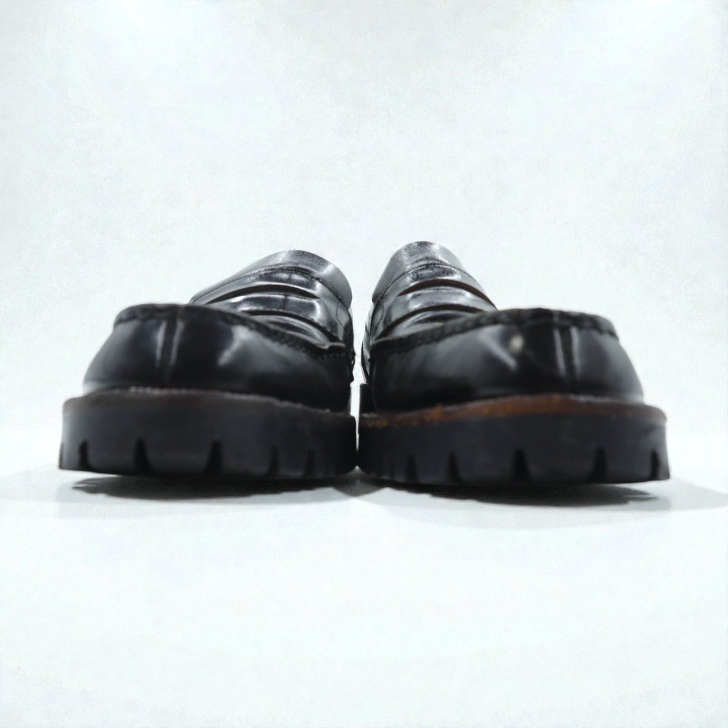 COMME des GARCONS Uチップ モカシン コインローファー 23cm ブラック レザー ラグソール 日本製