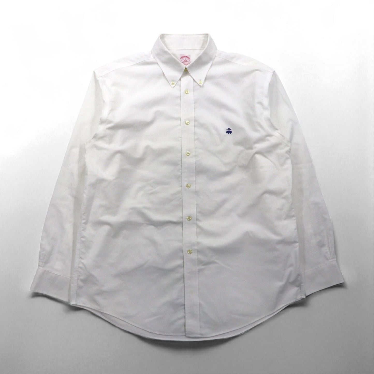 Brooks Brothers オックスフォード ボタンダウン シャツ L スーピマコットン ホワイト ノンアイロン ワンポイントロゴ