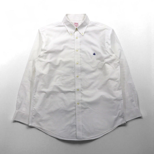 Brooks Brothers オックスフォード ボタンダウン シャツ L スーピマコットン ホワイト ノンアイロン ワンポイントロゴ