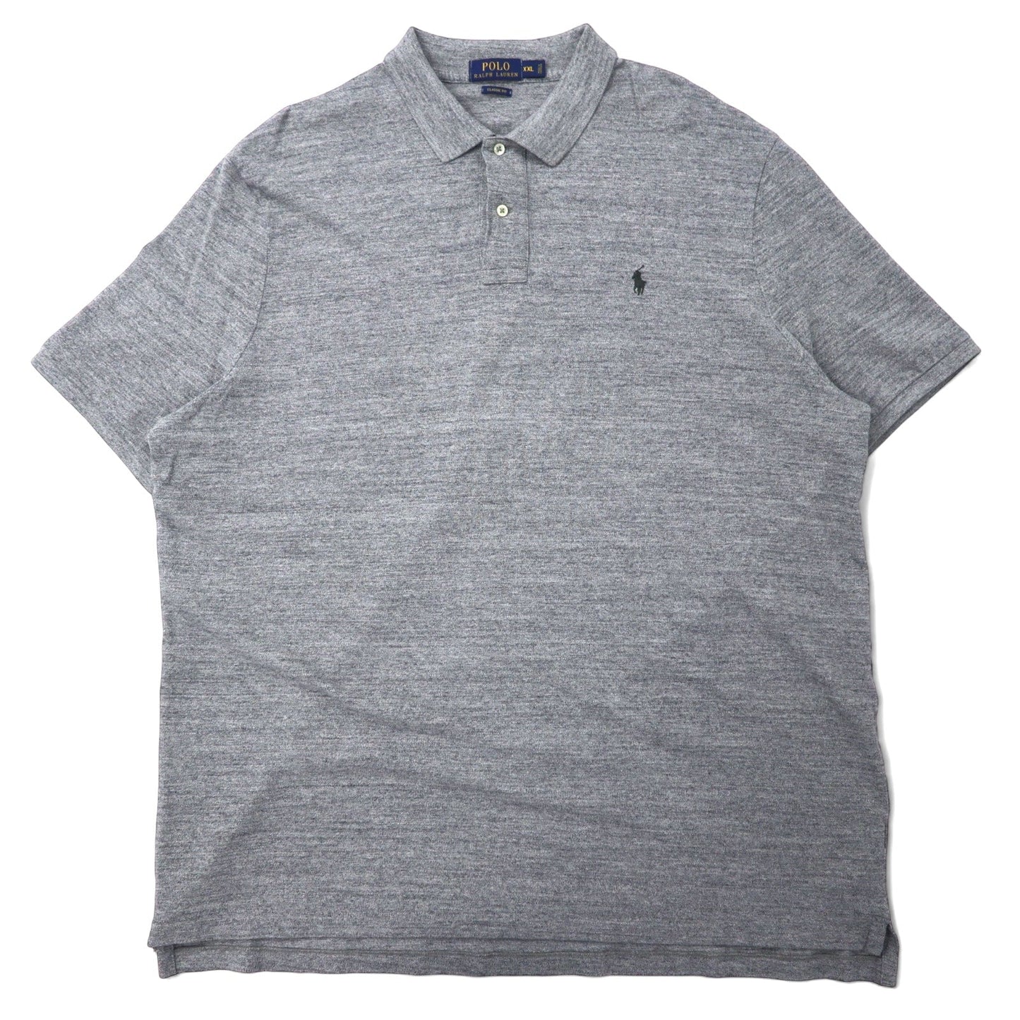 POLO RALPH LAUREN Classic Fit Polo Shirt, XXL, Gray Cotton, Small Pony Embroidery