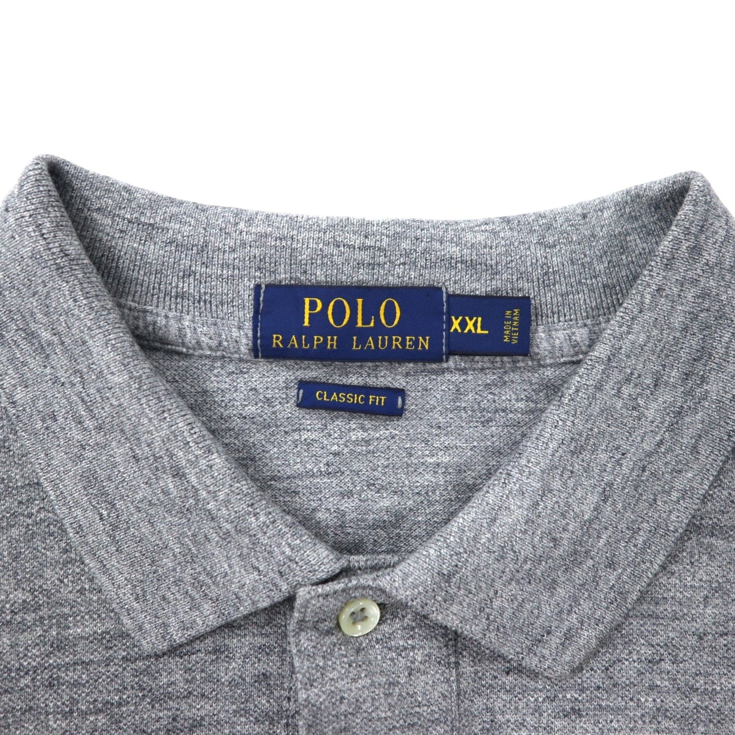 POLO RALPH LAUREN Classic Fit Polo Shirt, XXL, Gray Cotton, Small Pony Embroidery