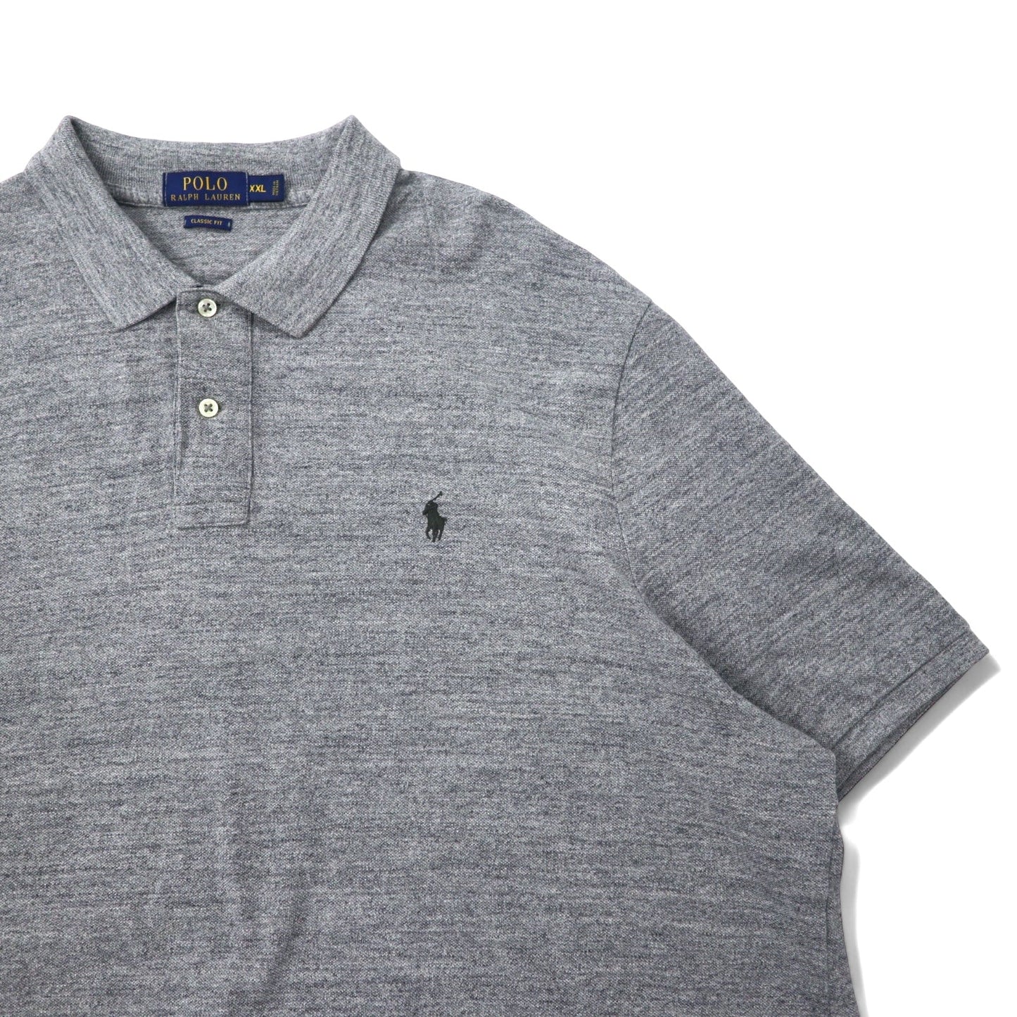 POLO RALPH LAUREN Classic Fit Polo Shirt, XXL, Gray Cotton, Small Pony Embroidery