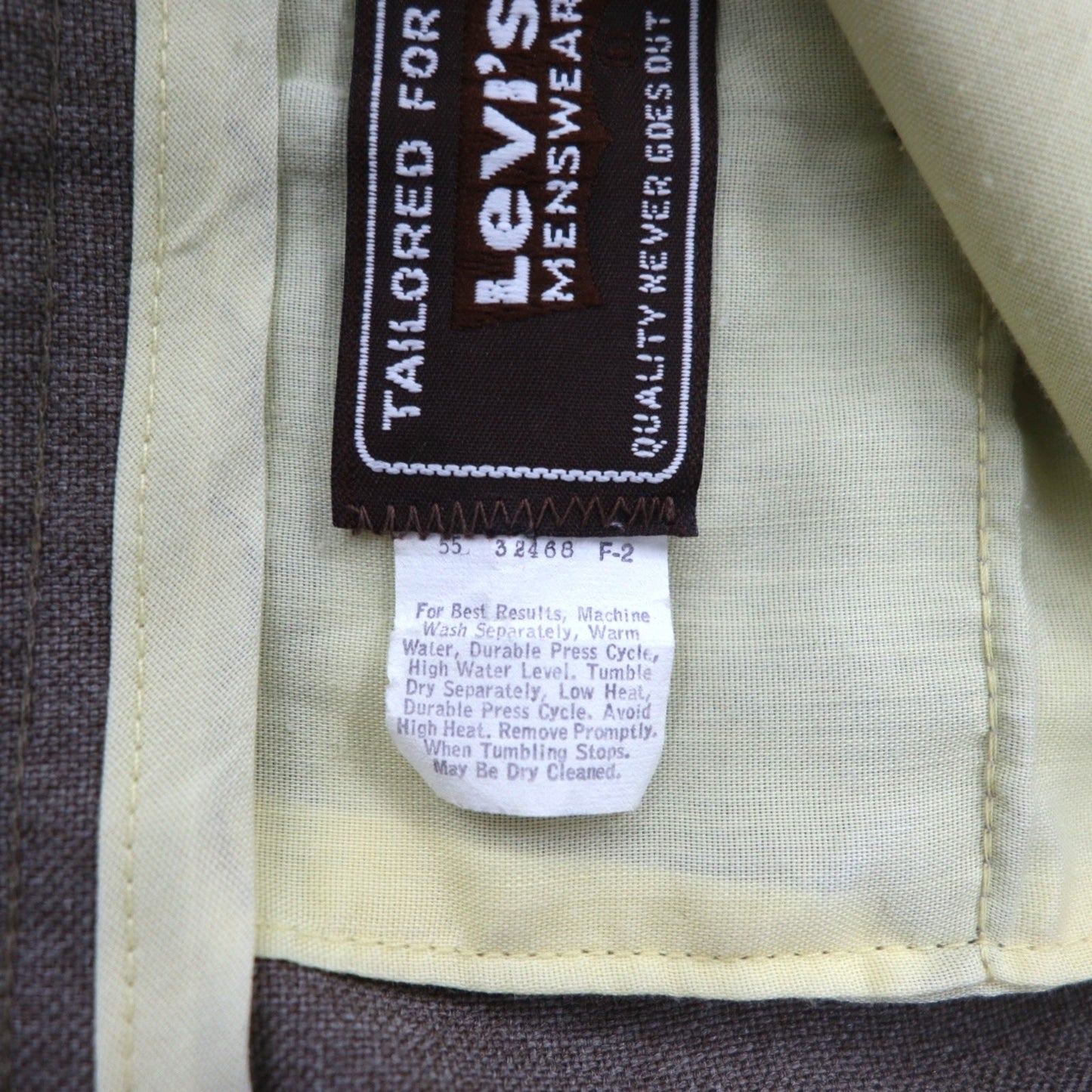 Levi's 80年代 USA製 Action Slacks スタプレ STA-PREST スラックスパンツ L ブラウン ロケットTALONジップ