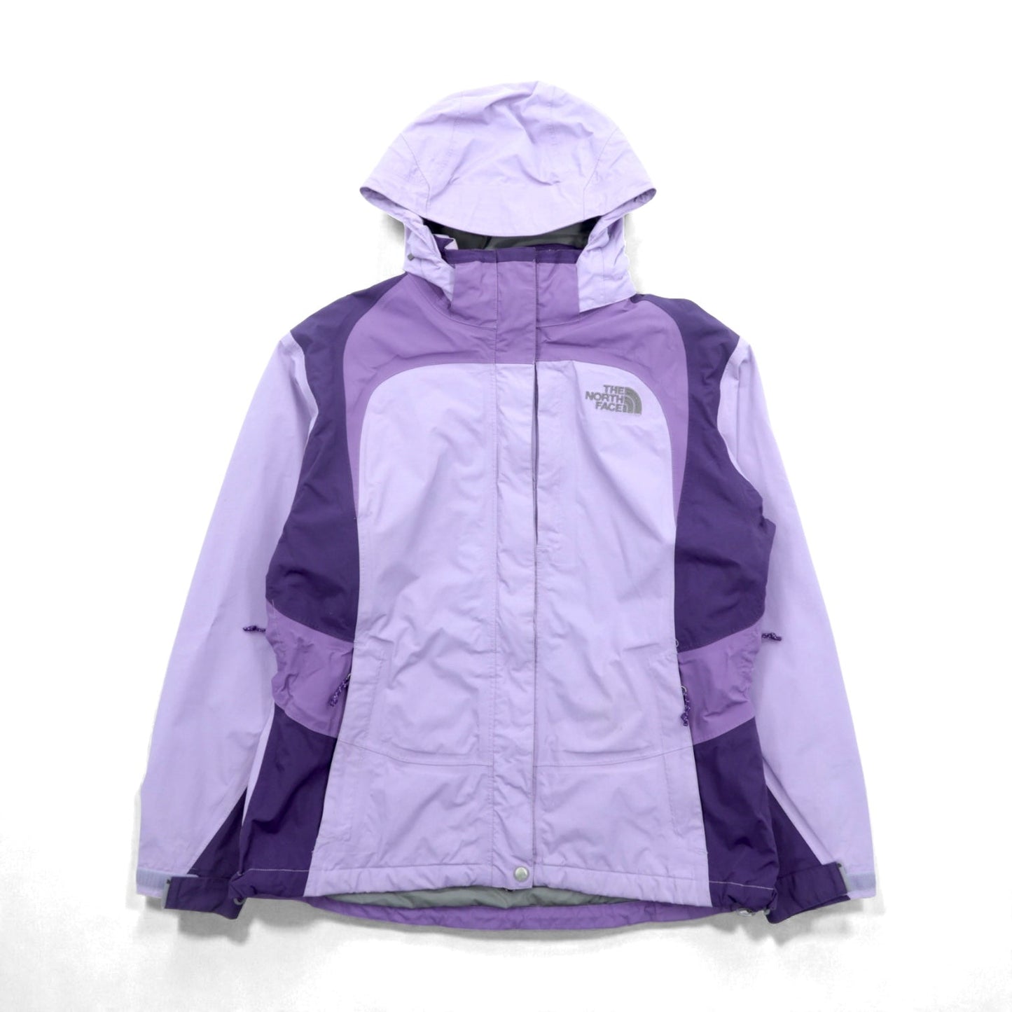 THE NORTH FACE Waterproof HYVENT Mountain Parka, Large, Purple, with Drawcord, Double Zip, and Zip-in-Zip