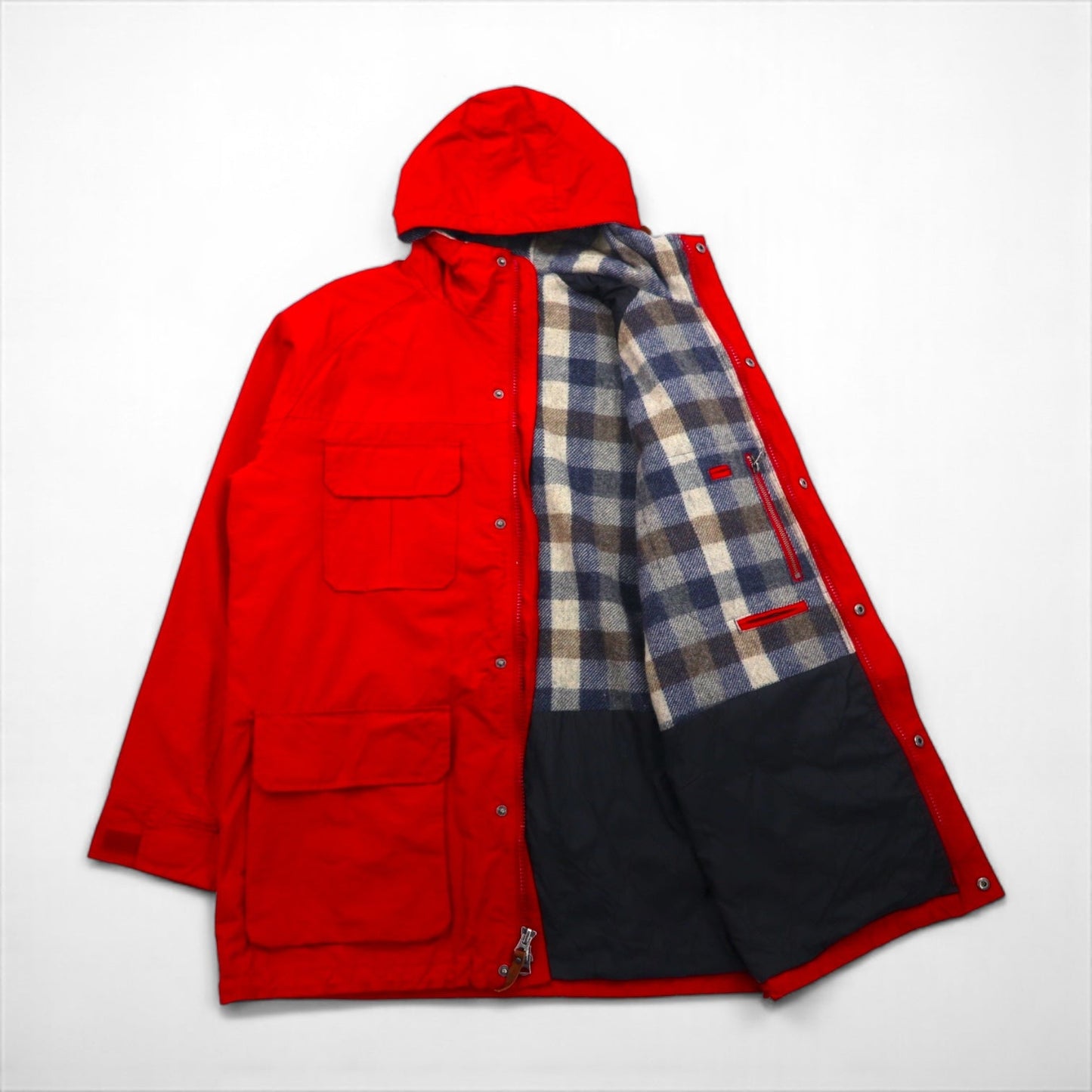 Woolrich 90年代 60/40クロス マウンテンパーカー L レッド ドローコード ライナー付 ダブルジップ