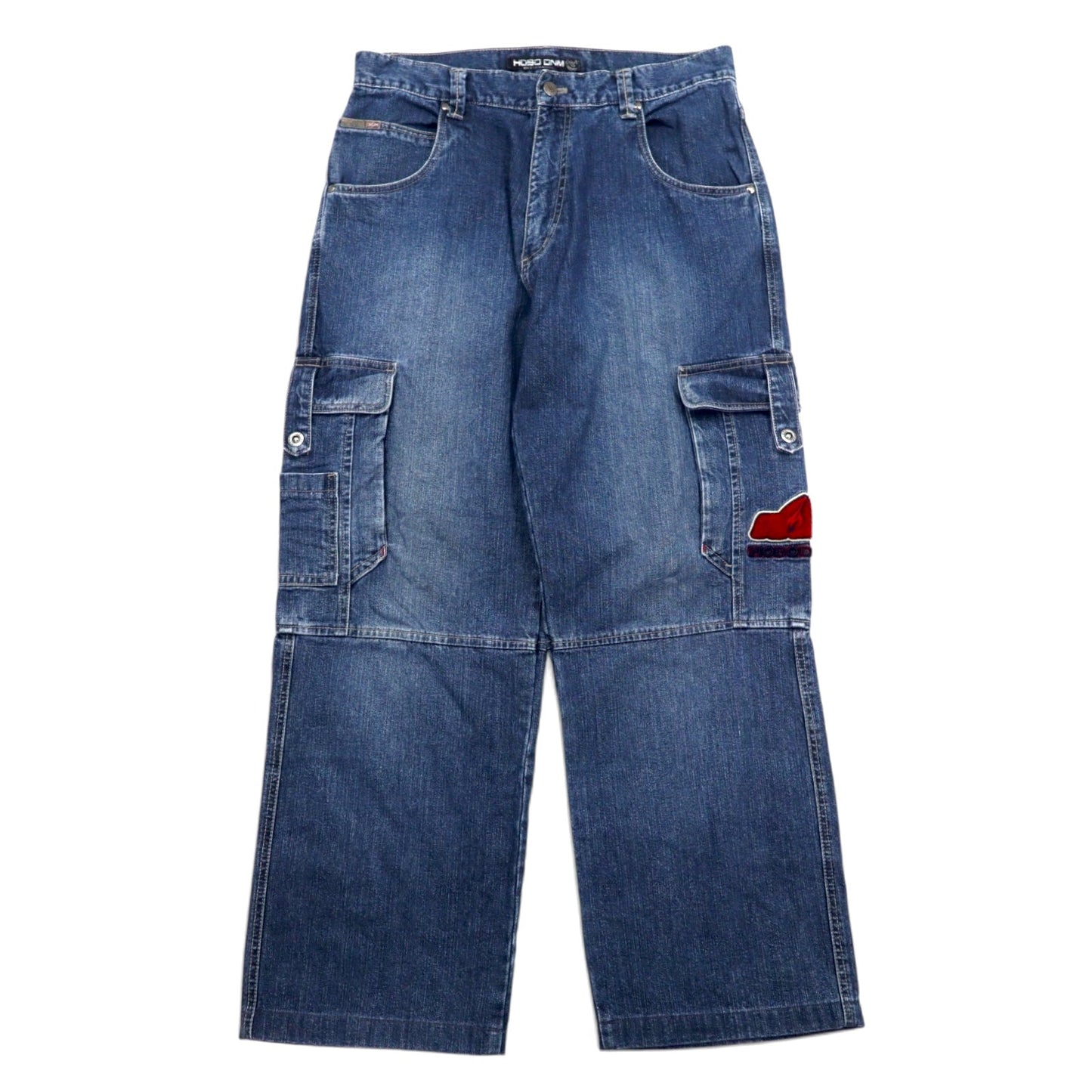 HOBO DNM 90s Baggy Wide Denim Cargo Pants, Size 86, Blue, Cotton
