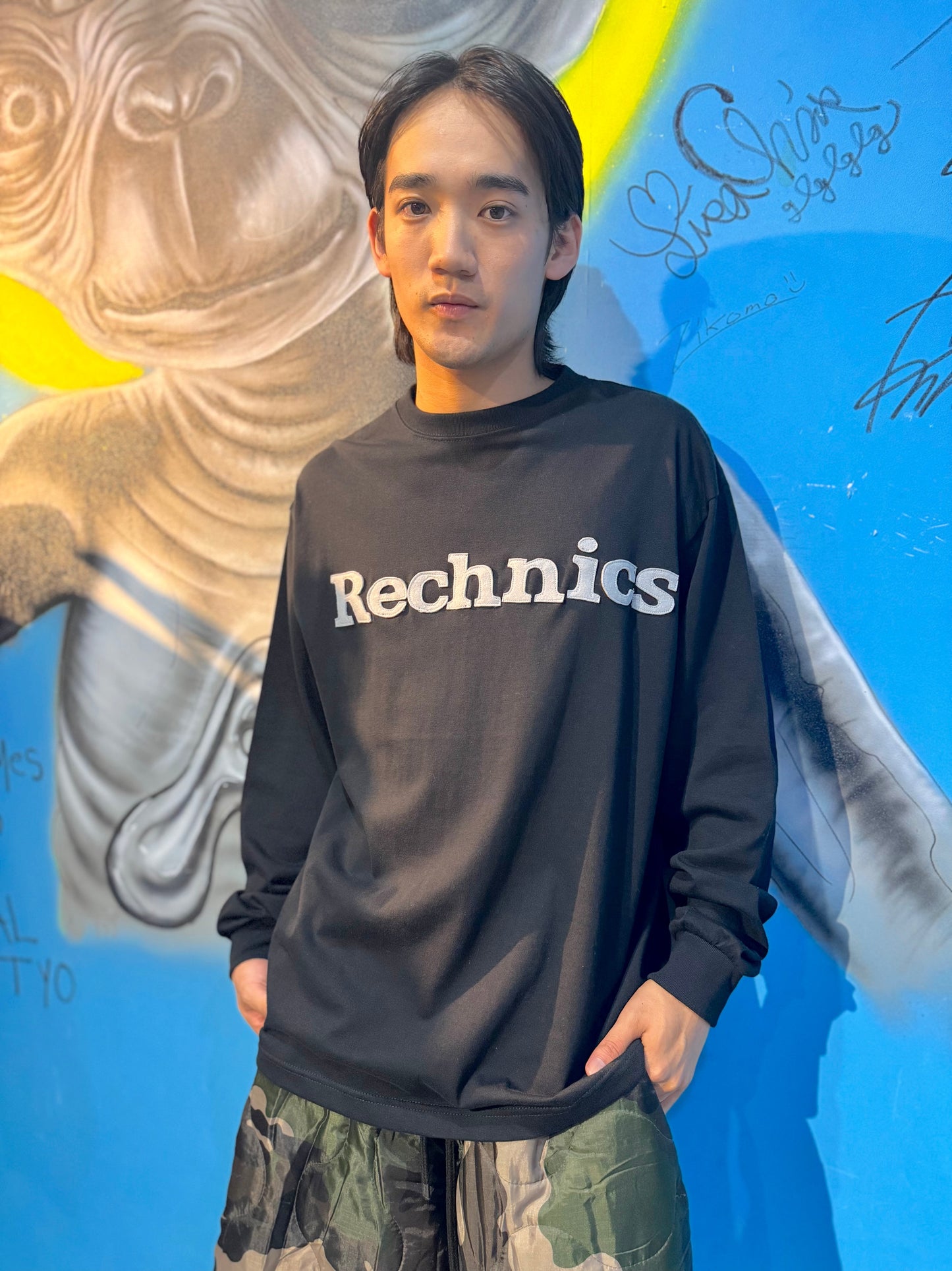"RECHNICS" L/S TEE(BLACK)