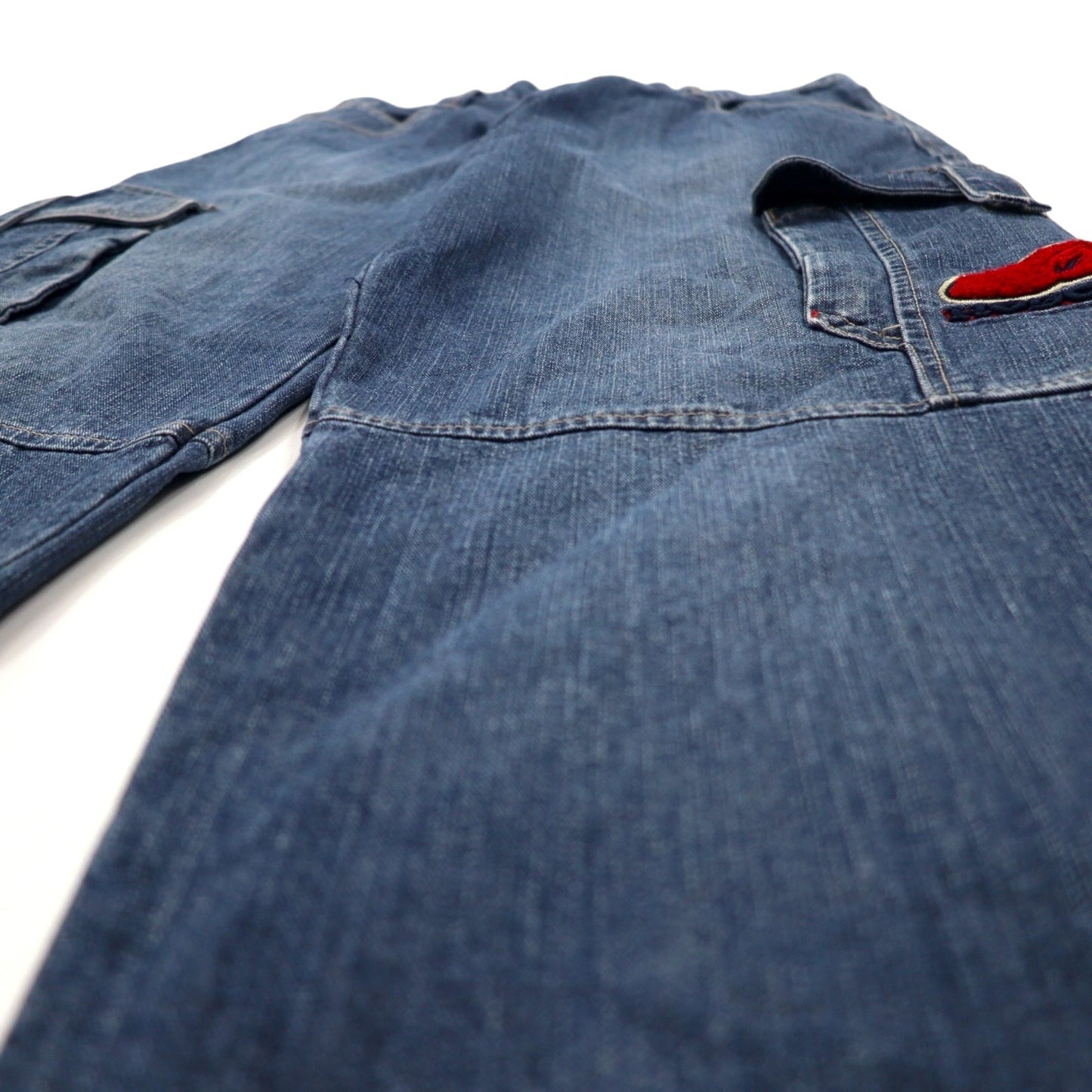 HOBO DNM 90s Baggy Wide Denim Cargo Pants, Size 86, Blue, Cotton