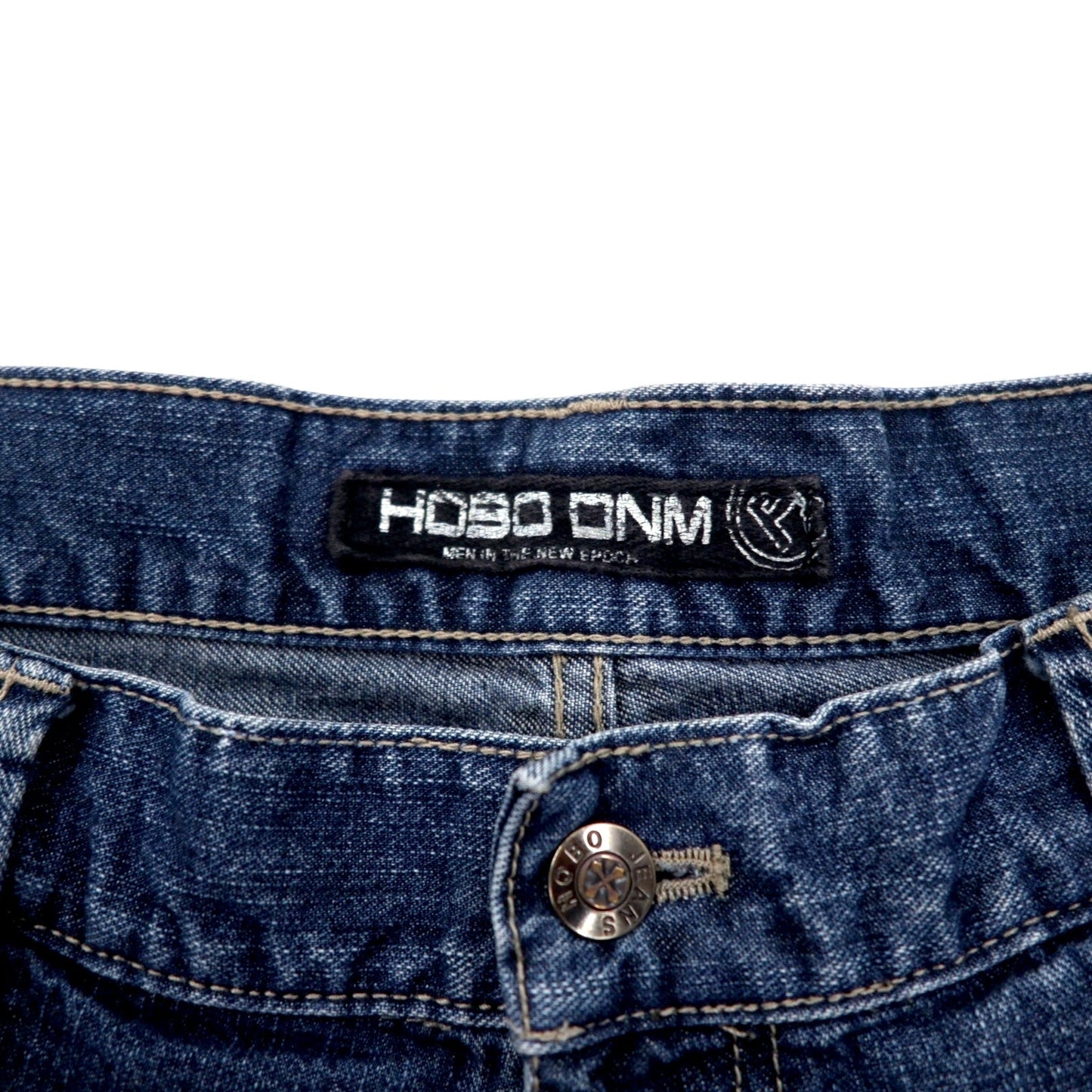 HOBO DNM 90s Baggy Wide Denim Cargo Pants, Size 86, Blue, Cotton