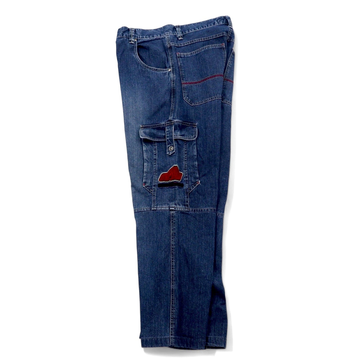 HOBO DNM 90s Baggy Wide Denim Cargo Pants, Size 86, Blue, Cotton