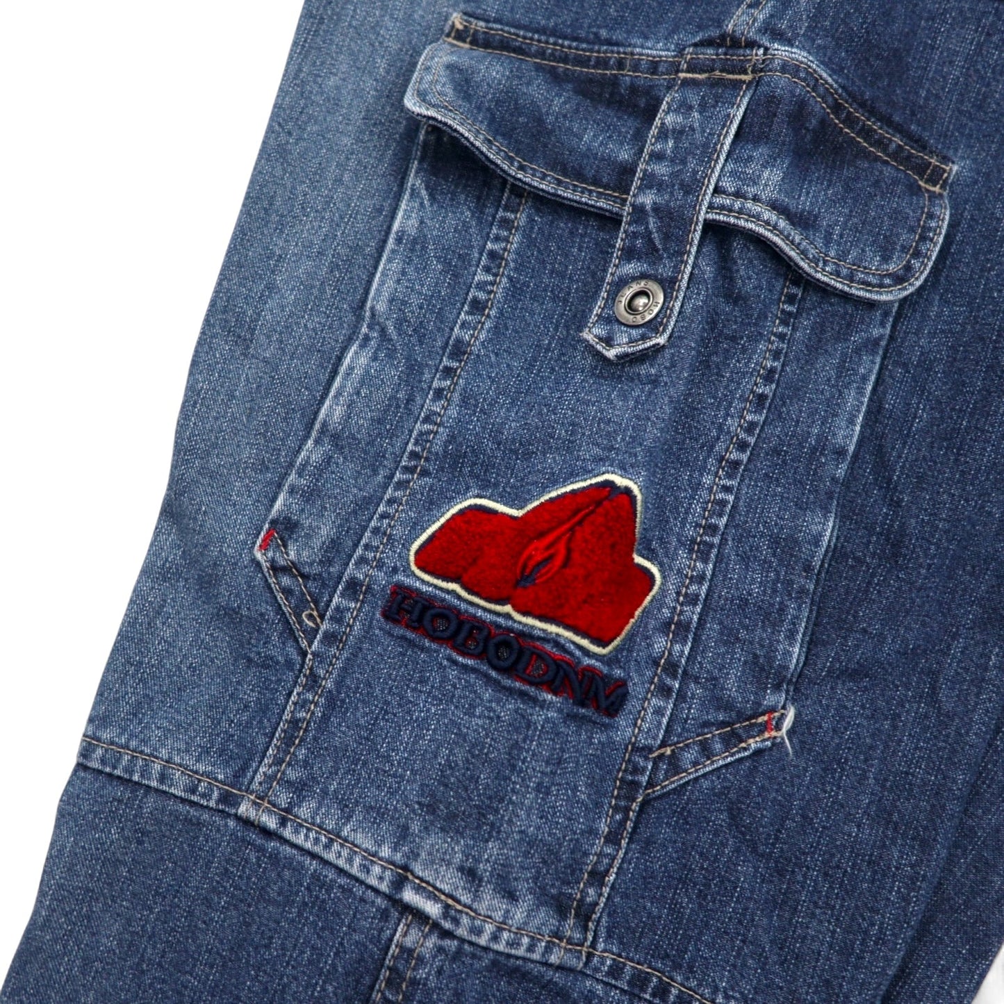 HOBO DNM 90s Baggy Wide Denim Cargo Pants, Size 86, Blue, Cotton