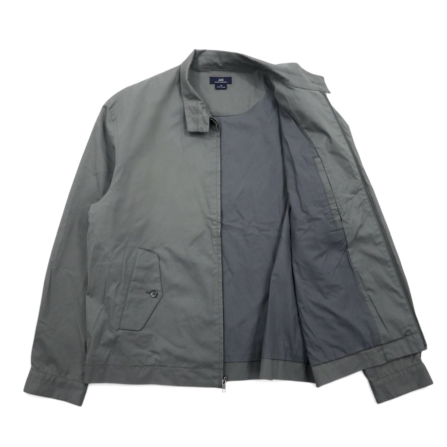 346 BROOKS BROTHERS Swing Top Harrington Jacket, Size M, Gray, Cotton