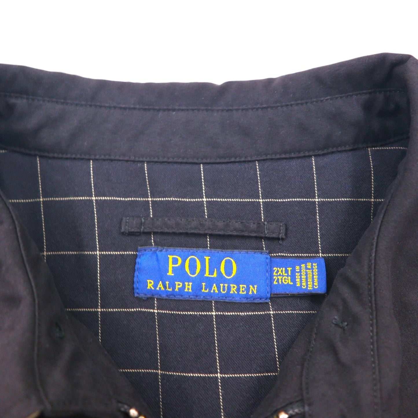 Polo Ralph Lauren スウィングトップ ハリントンジャケット 2XL ブラック チンストラップ スモールポニー刺繡
