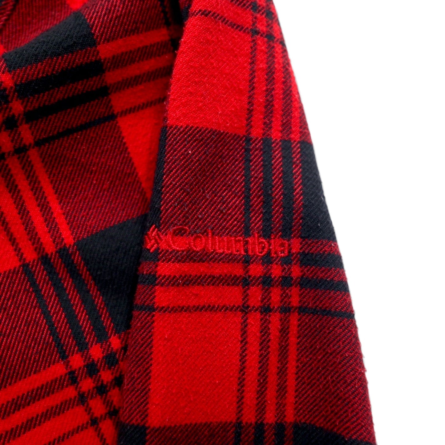Columbia Titanium Flannel Work Shirt, Size M, Red, Black, Cotton
