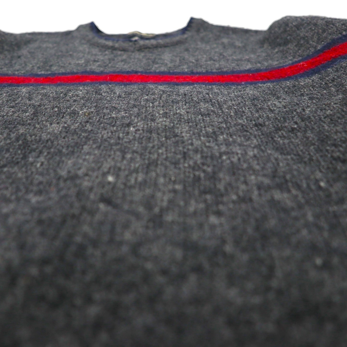 Eddie Bauer 90年代 USA製 Vネック ニット セーター L グレー ウール ラインデザイン