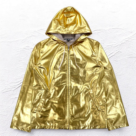 BLACK comme des GARCONS Zip Hoodie, Size L, Metallic Gold, AD2018, Made in Japan