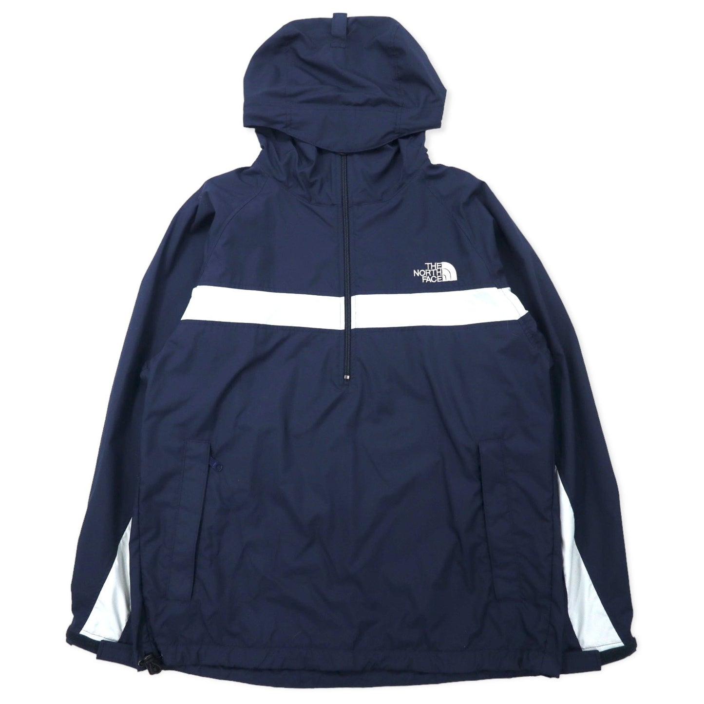 THE NORTH FACE アノラックパーカー M ネイビー ポリエステル ポケッタブル ワンポイントロゴ刺繍 NP0209 日本製