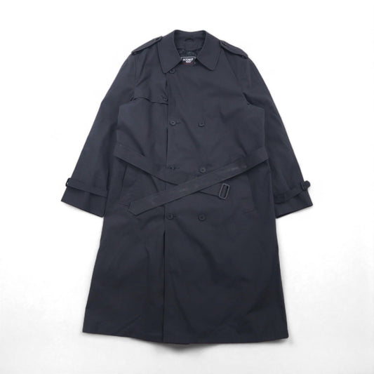 BOTANY500 80年代 USA製 ダブル トレンチコート XL ブラック ベルト付 ライナー着脱 エポレット
