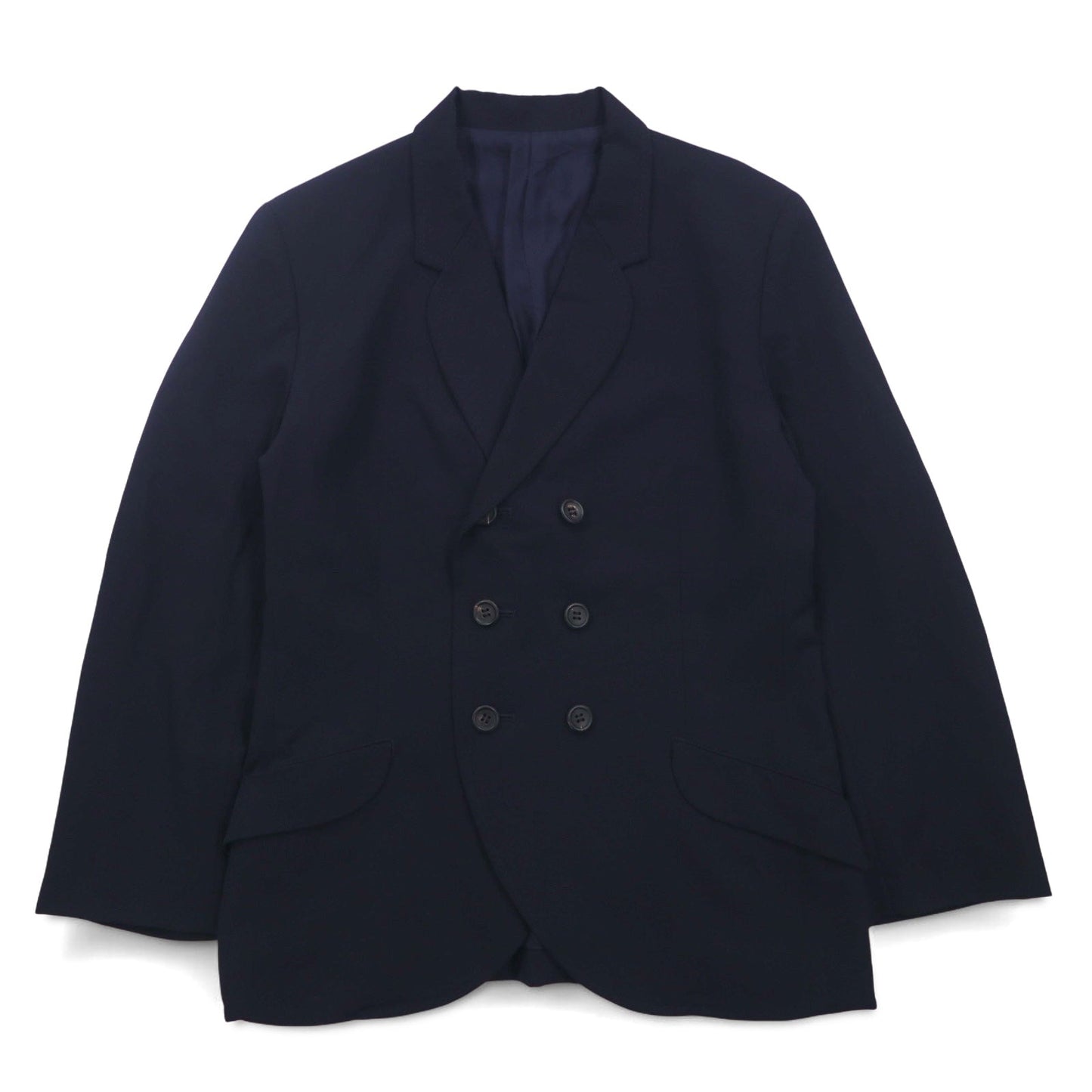 Y's 90s Double-Breasted Tailored Jacket/Blazer, Navy Gabardine, Size S, YT-J06_100, Made in Japan
