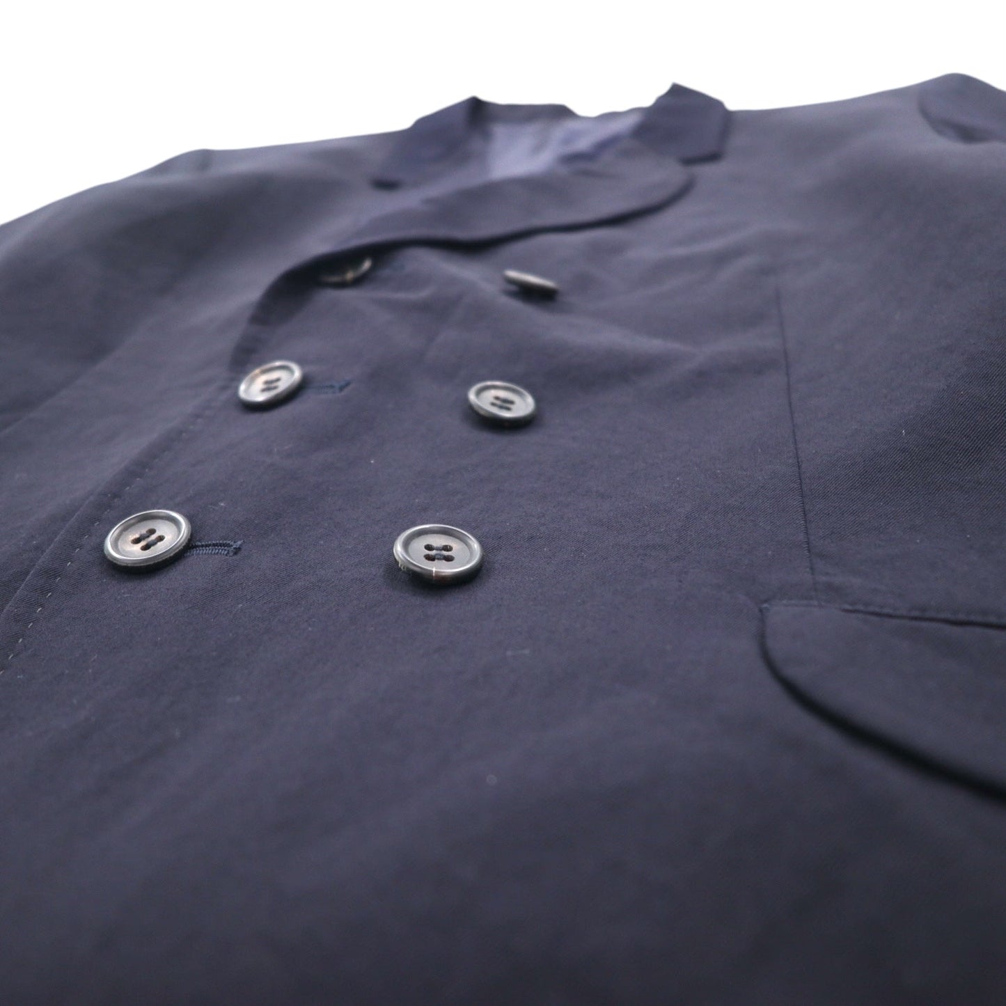 Y's 90s Double-Breasted Tailored Jacket/Blazer, Navy Gabardine, Size S, YT-J06_100, Made in Japan