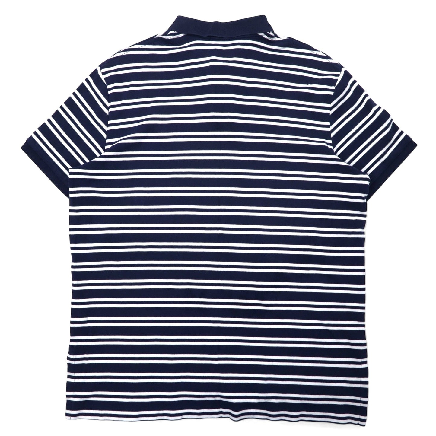 POLO RALPH LAUREN Striped Polo Shirt, XL, Navy and White Cotton, Small Pony Embroidery